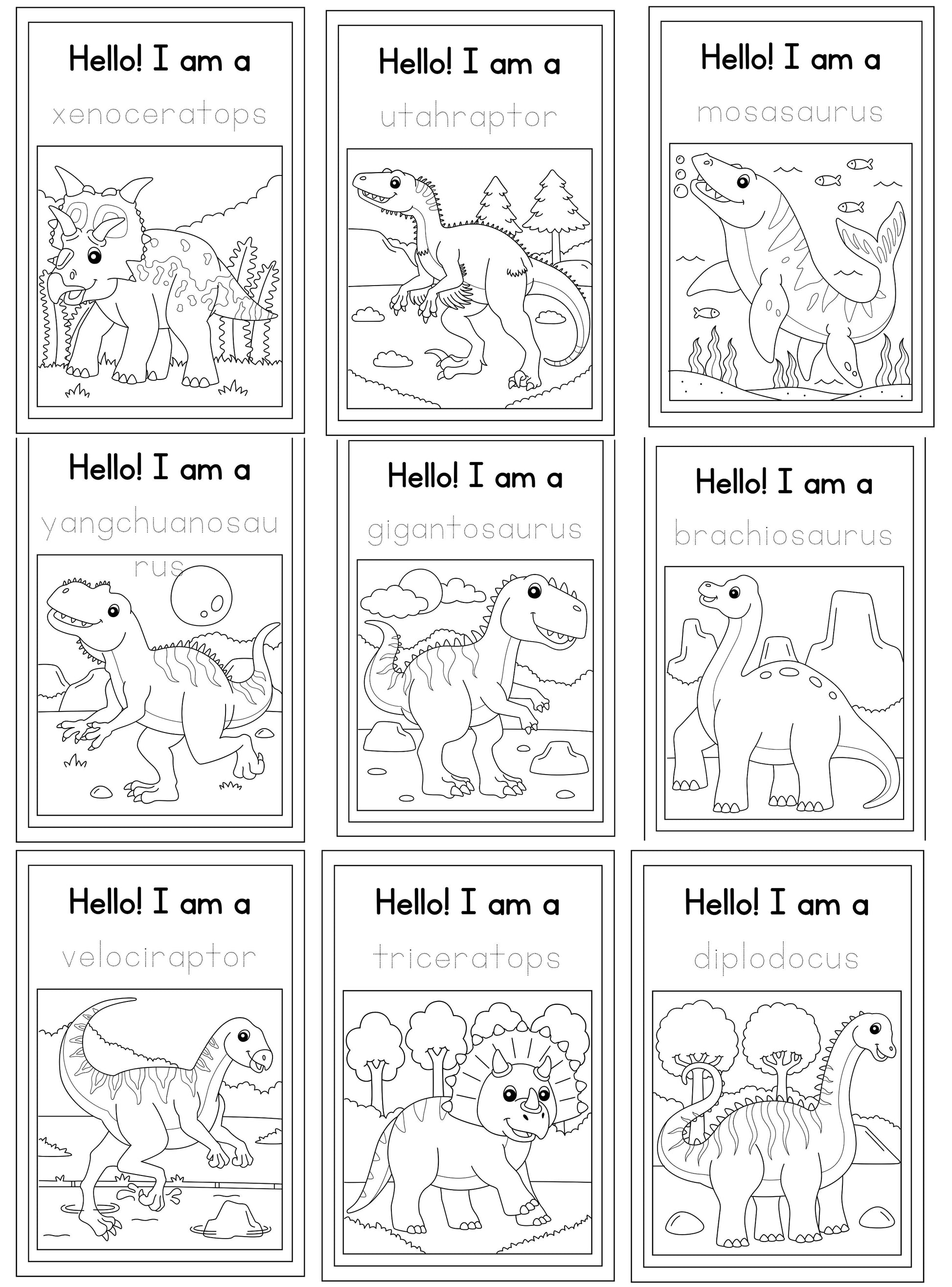 Dinosaur Coloring Book | English Educational Activity Book