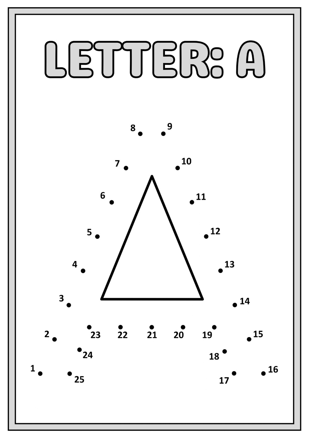 Relier les points – écrire les lettres majuscules – page 10