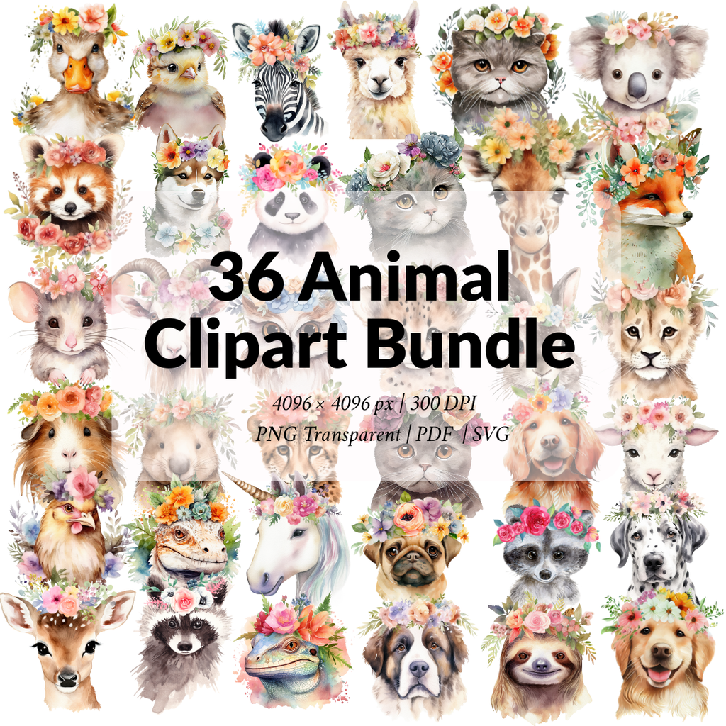 36 Animal Clipart Bundle