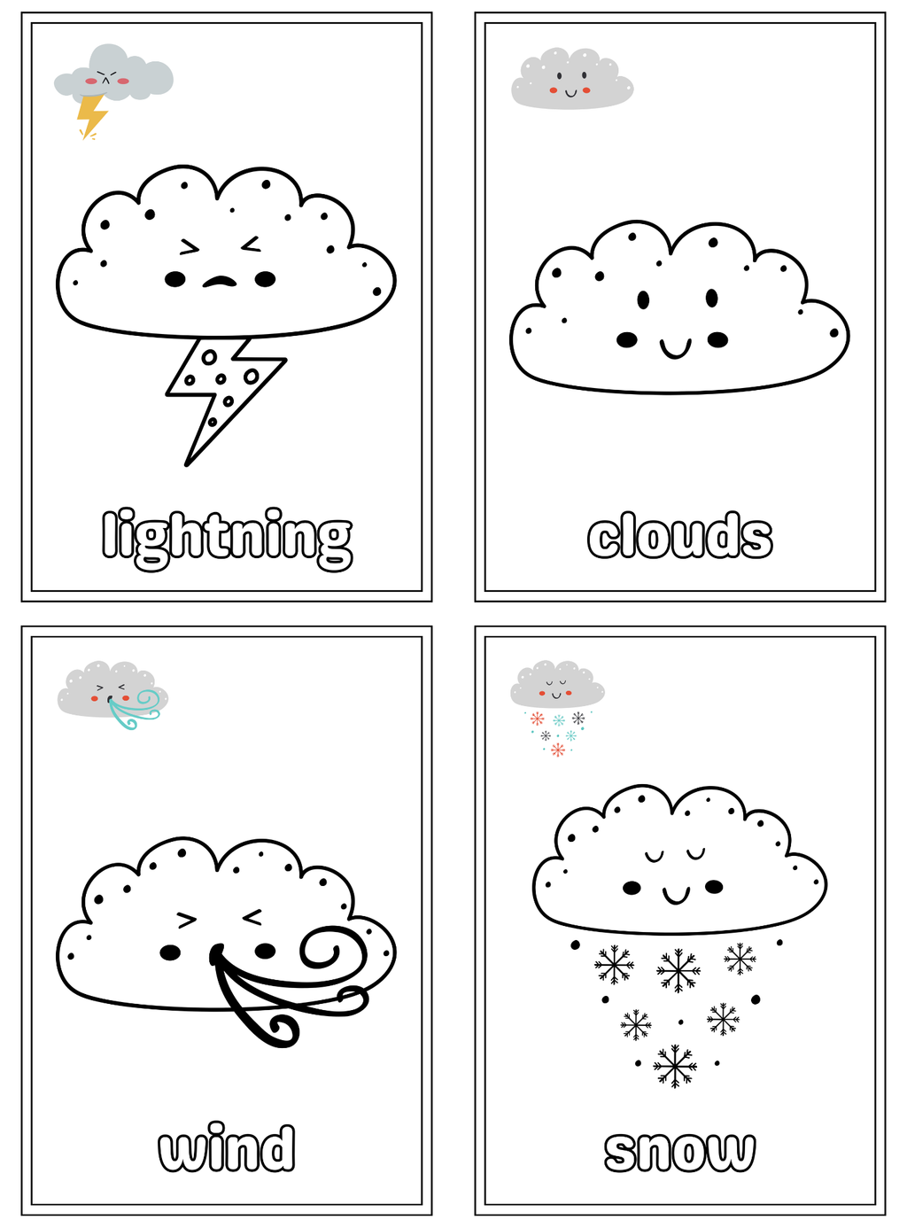 Weather Coloring Pages - English Edition