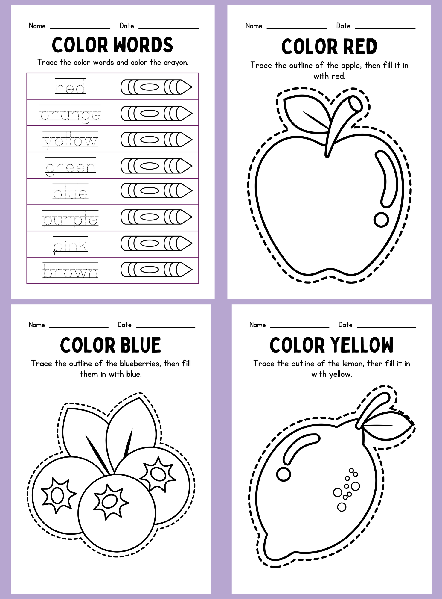 Color Learning, Tracing, & Sorting Workbook - English Edition