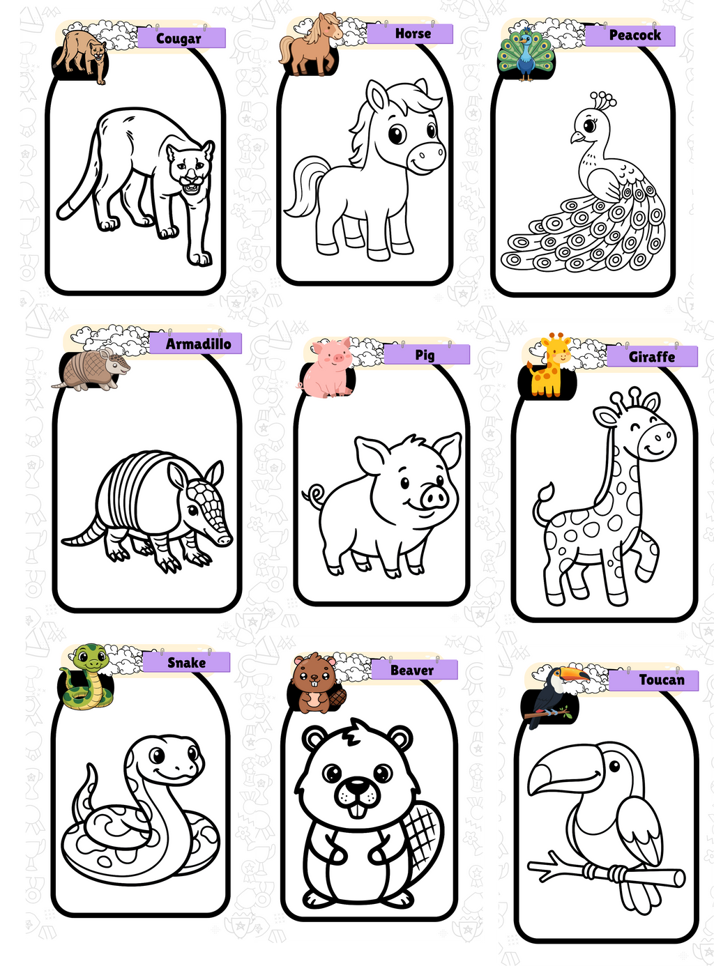Wild Animals Coloring Book | English Educational Activity Book