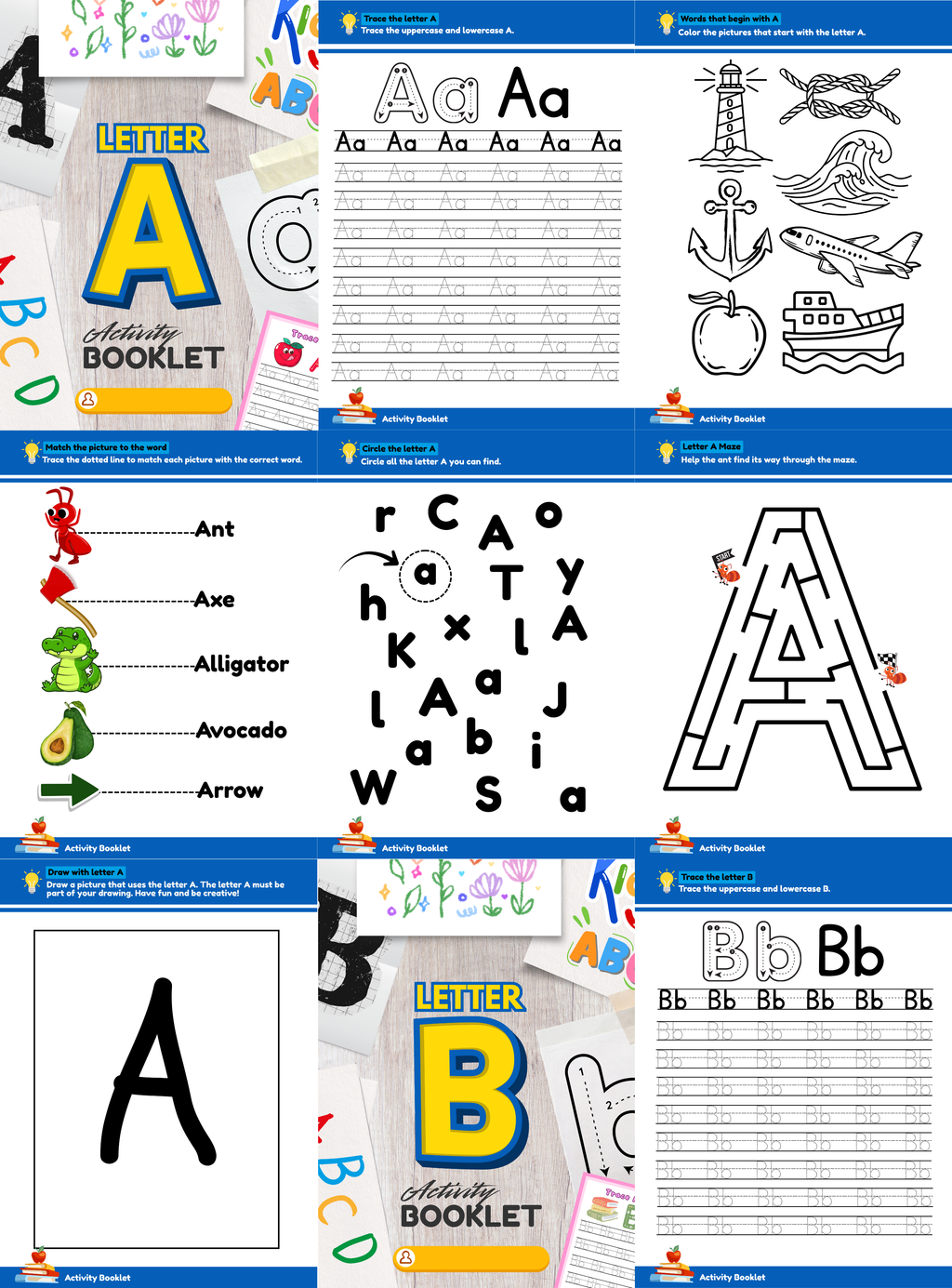 My First Alphabet Activity Book | English Letter Tracing & Learning