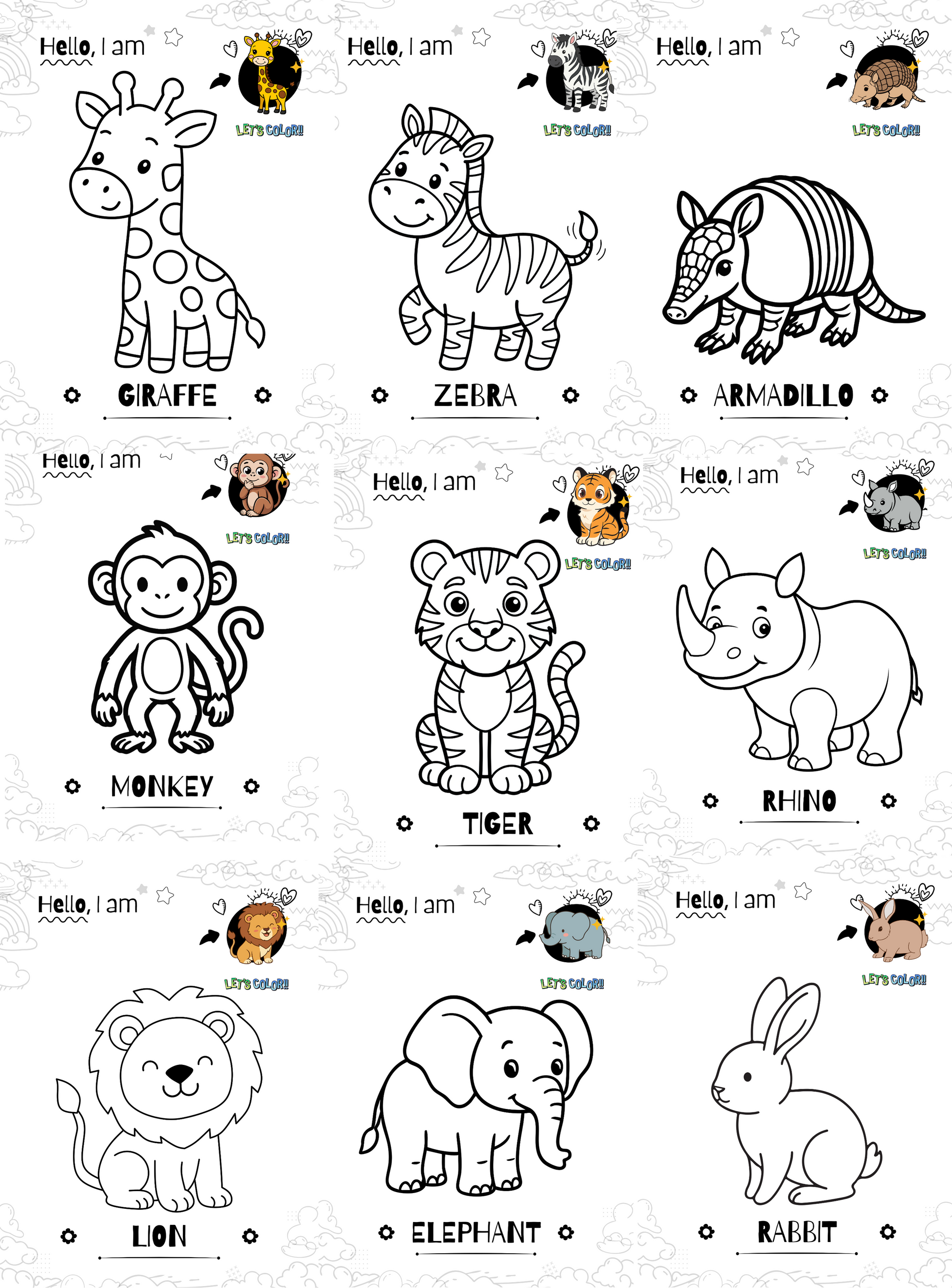 Welcome to the Jungle Coloring Book | English Educational Activity Book