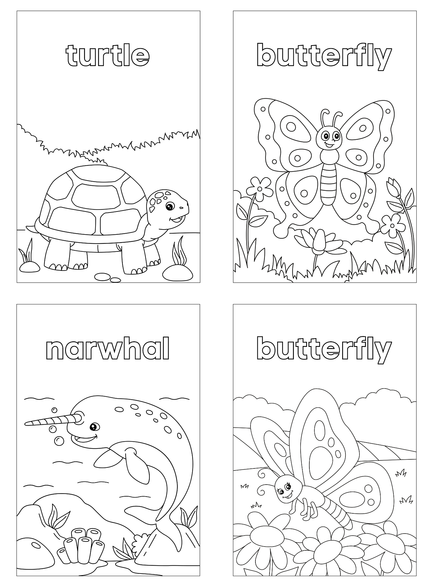 Animal Habitats Coloring Book - English Edition