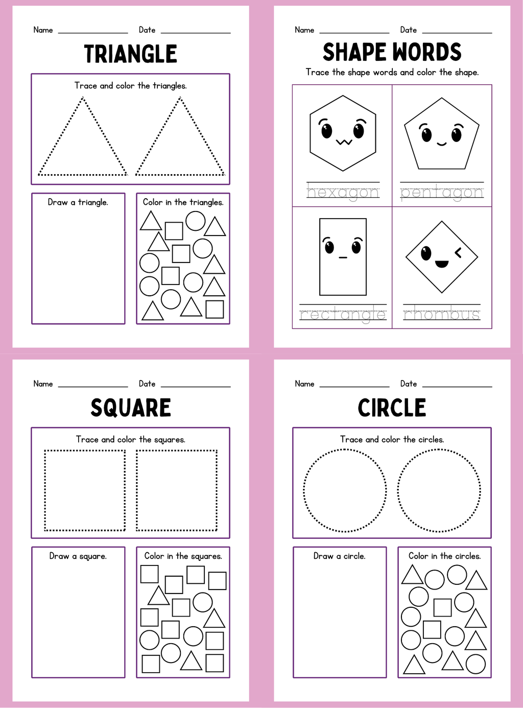 2D Shapes Workbook - English Edition