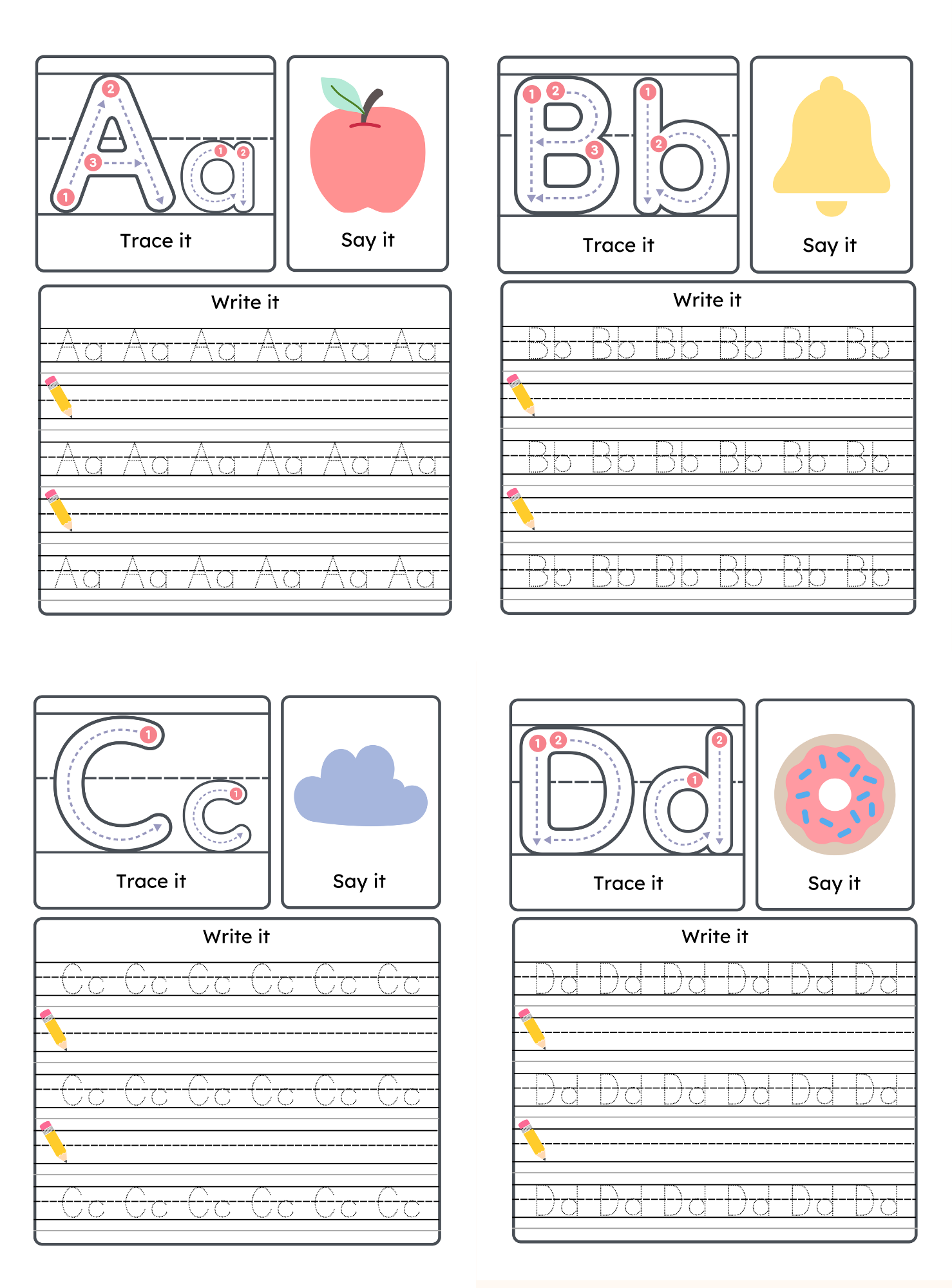 Alphabet Handwriting Practice Guide | English Cursive Tracing
