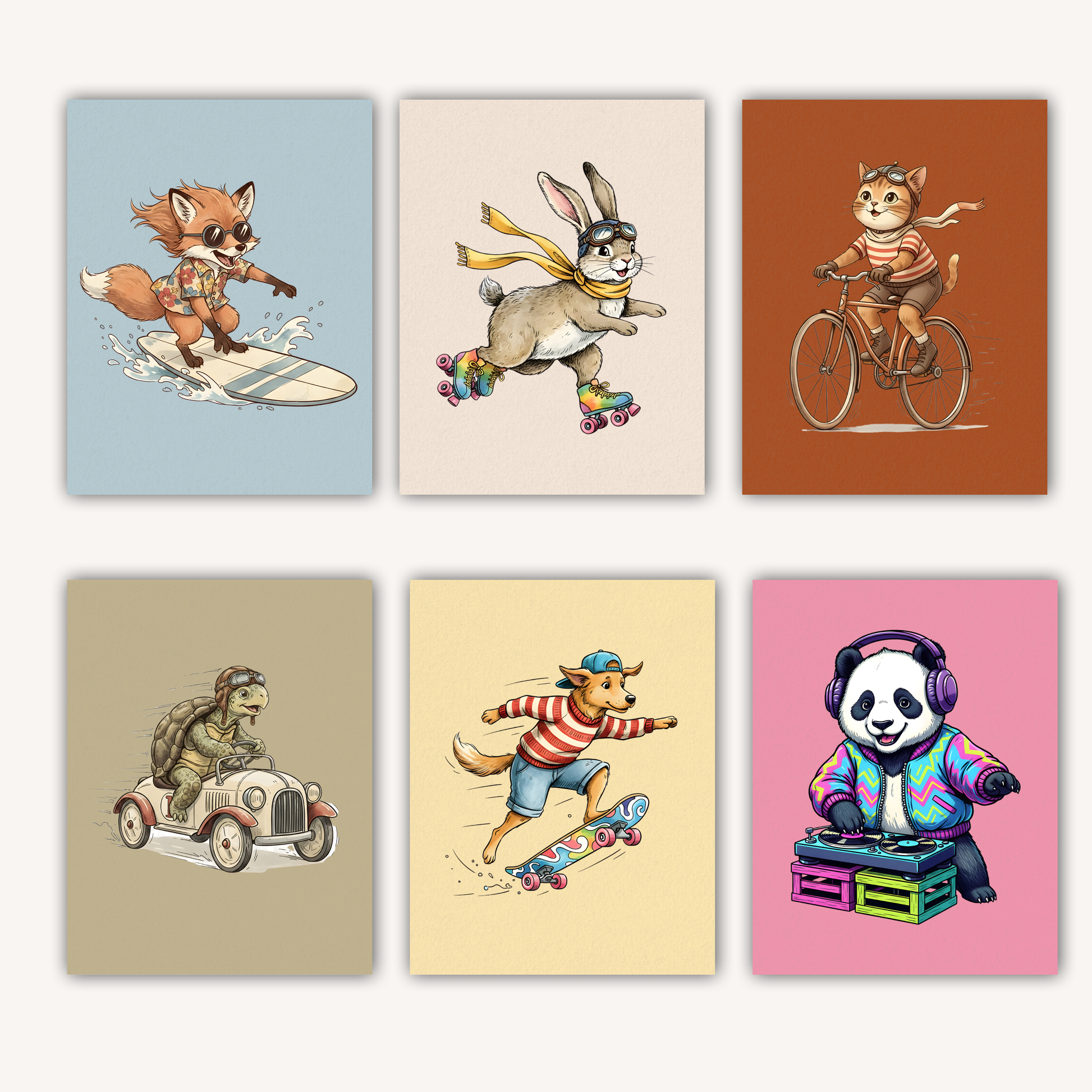 Fun Animal Wall Art – Printable PDF | Modern Digital Illustration