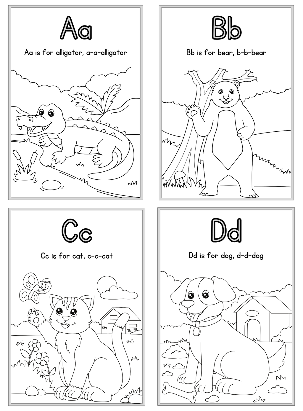 Animal Alphabet Coloring Book - English Edition