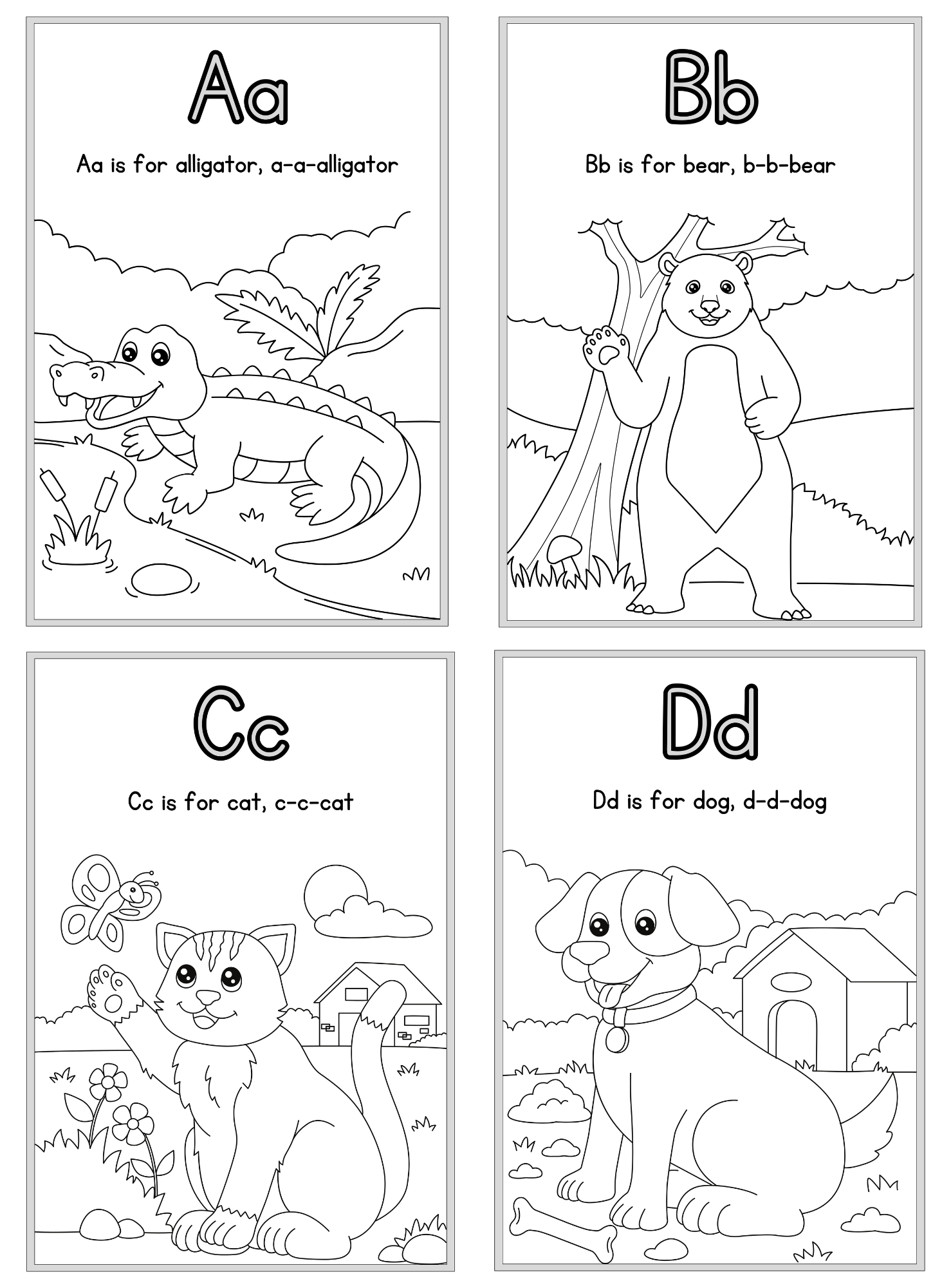 Animal Alphabet Coloring Book - English Edition