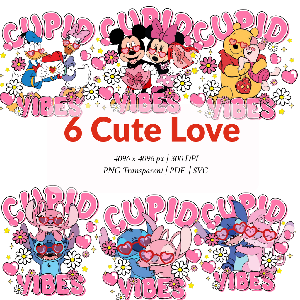 Cupid Vibes Duck Couple Clipart – Cute Love PNG SVG Printable