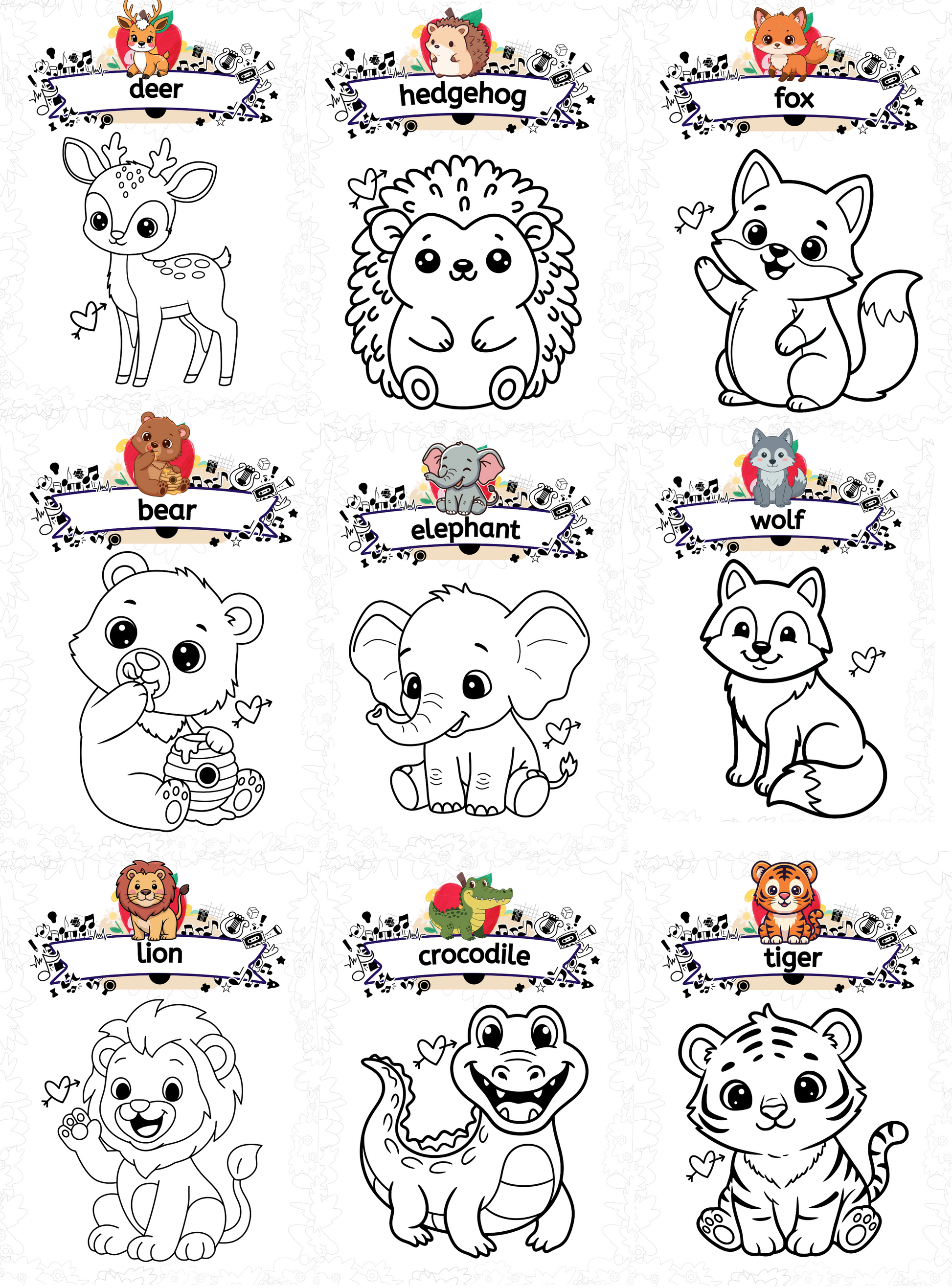 Jungle Coloring Book | English Educational Activity Book