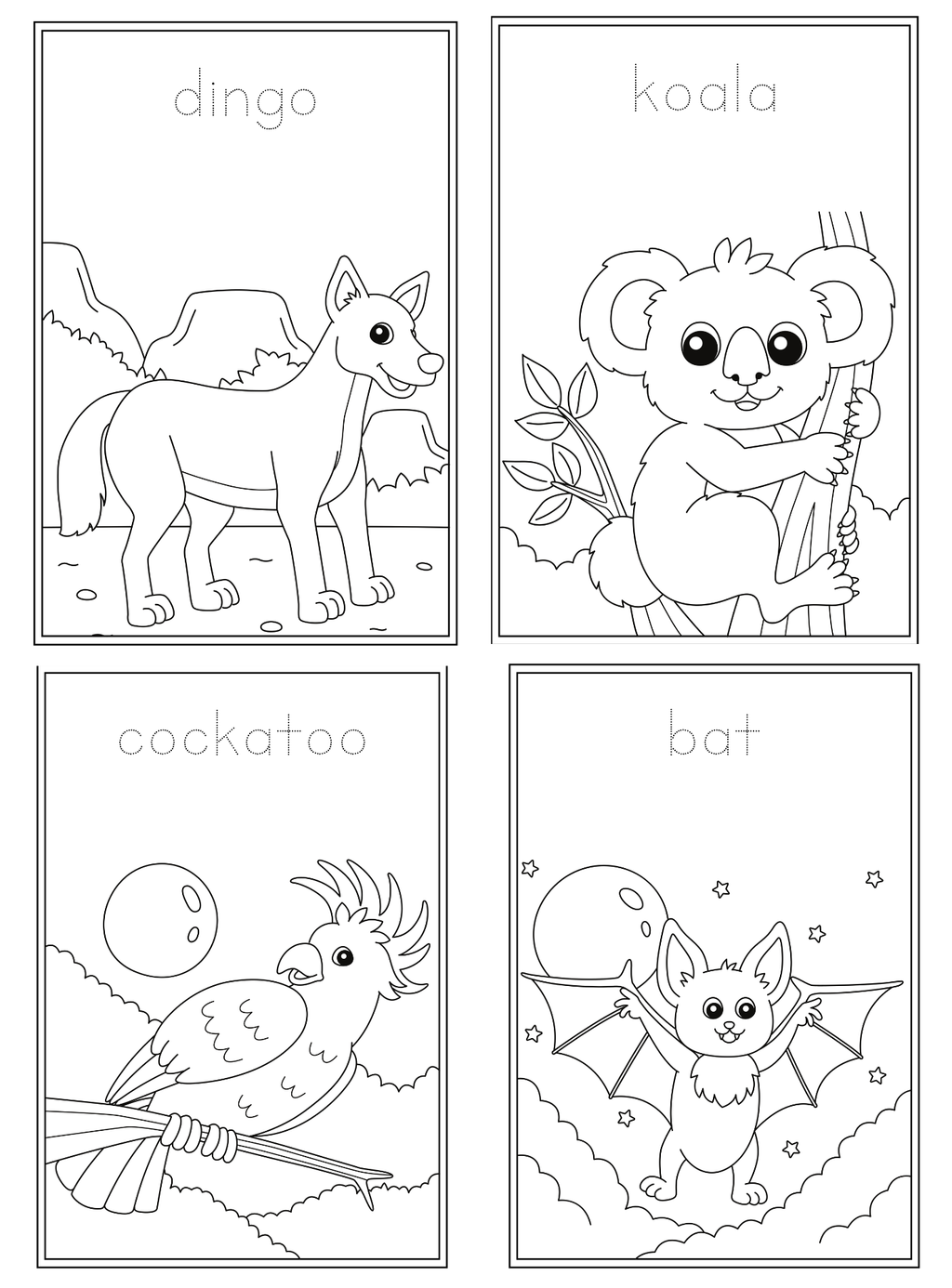 Animals Coloring Book & Word Tracing Practice - English Edition