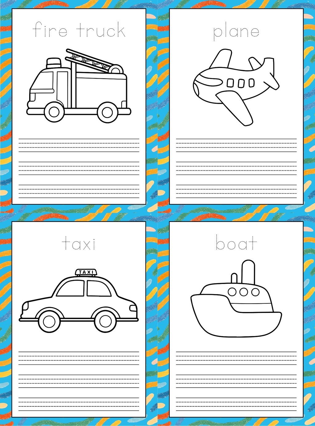 Transport Writing Book - English Edition