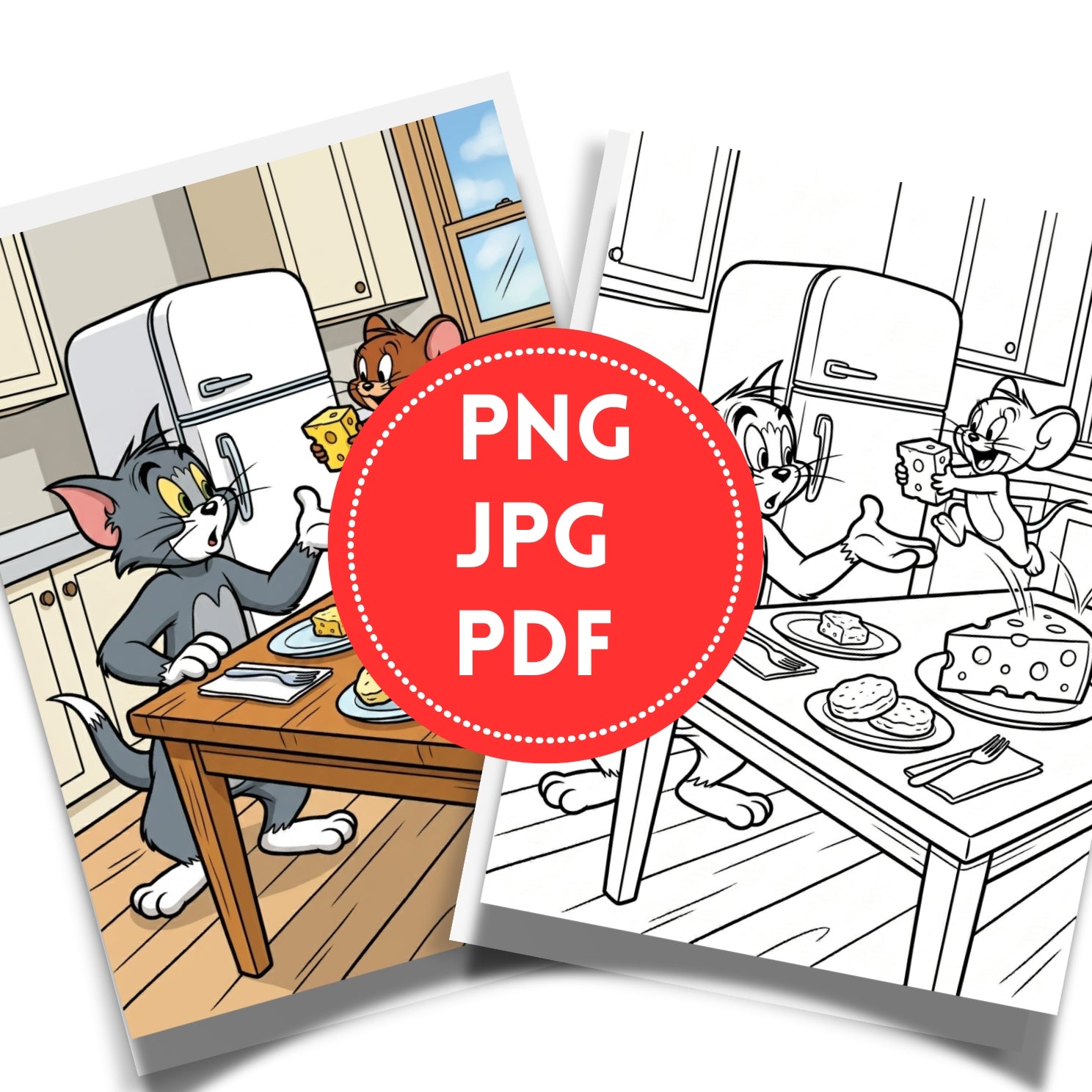 Printable Tom and Jerry Coloring Book | 20 Premium Kids Activity Pages