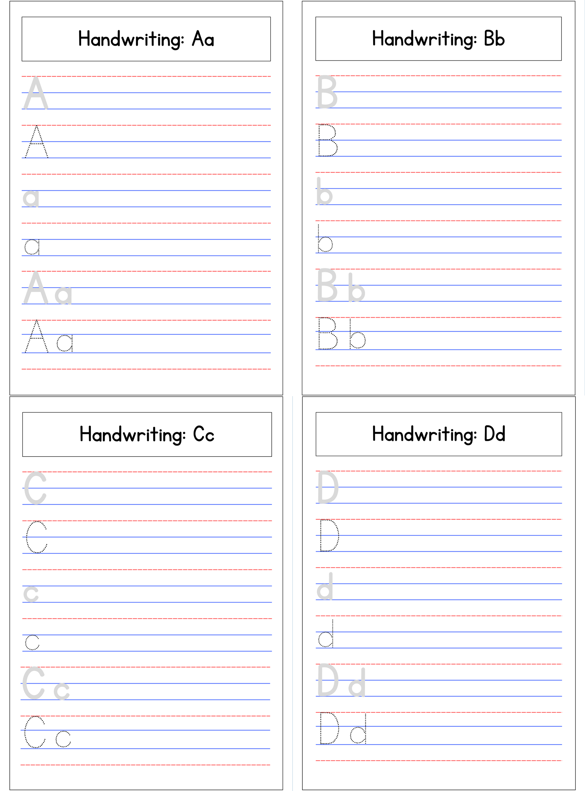 Alphabet Handwriting Practice Workbook | English Letter Tracing