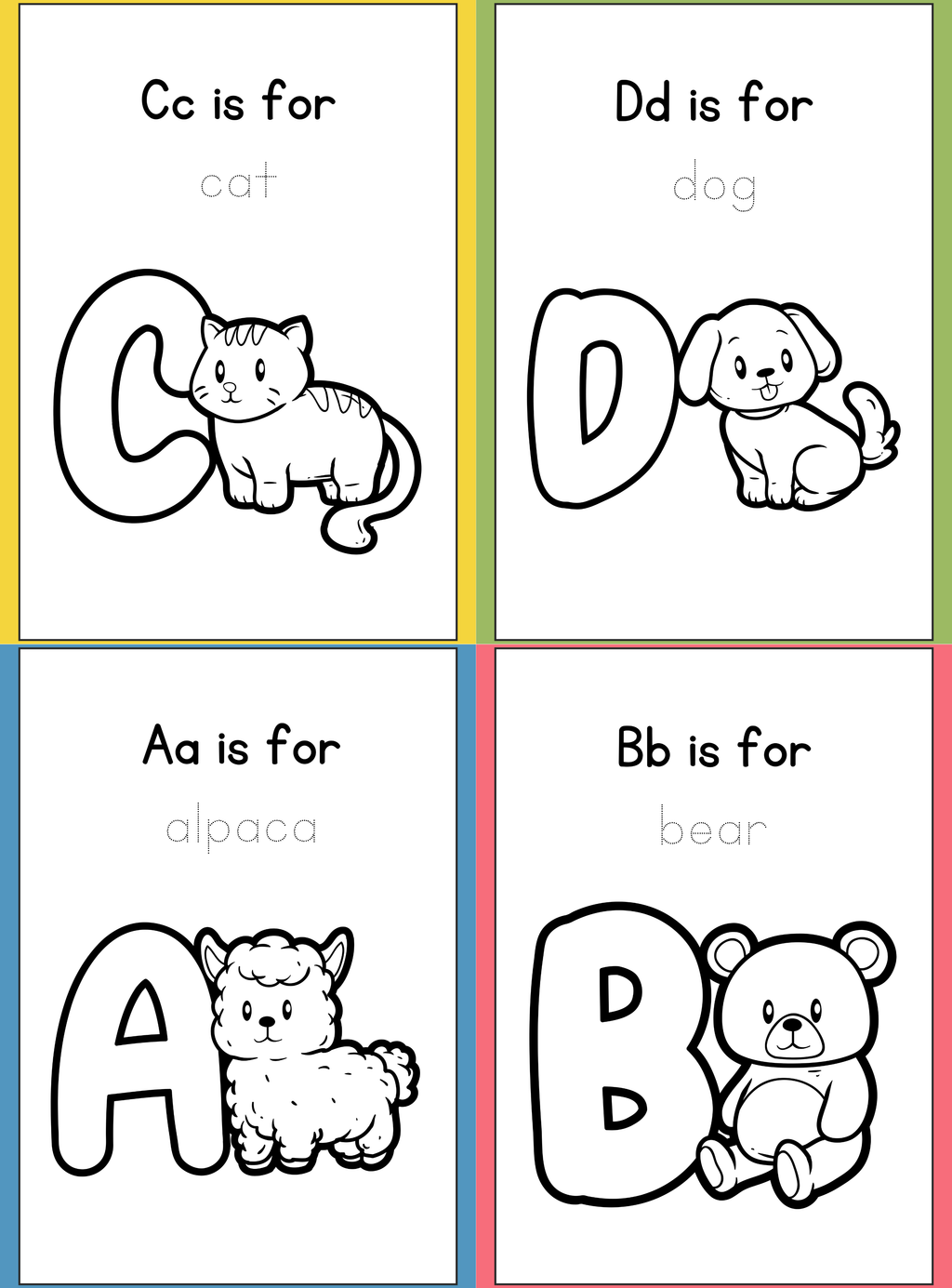 Alphabet Coloring Book | A-Z Animals Educational Workbook