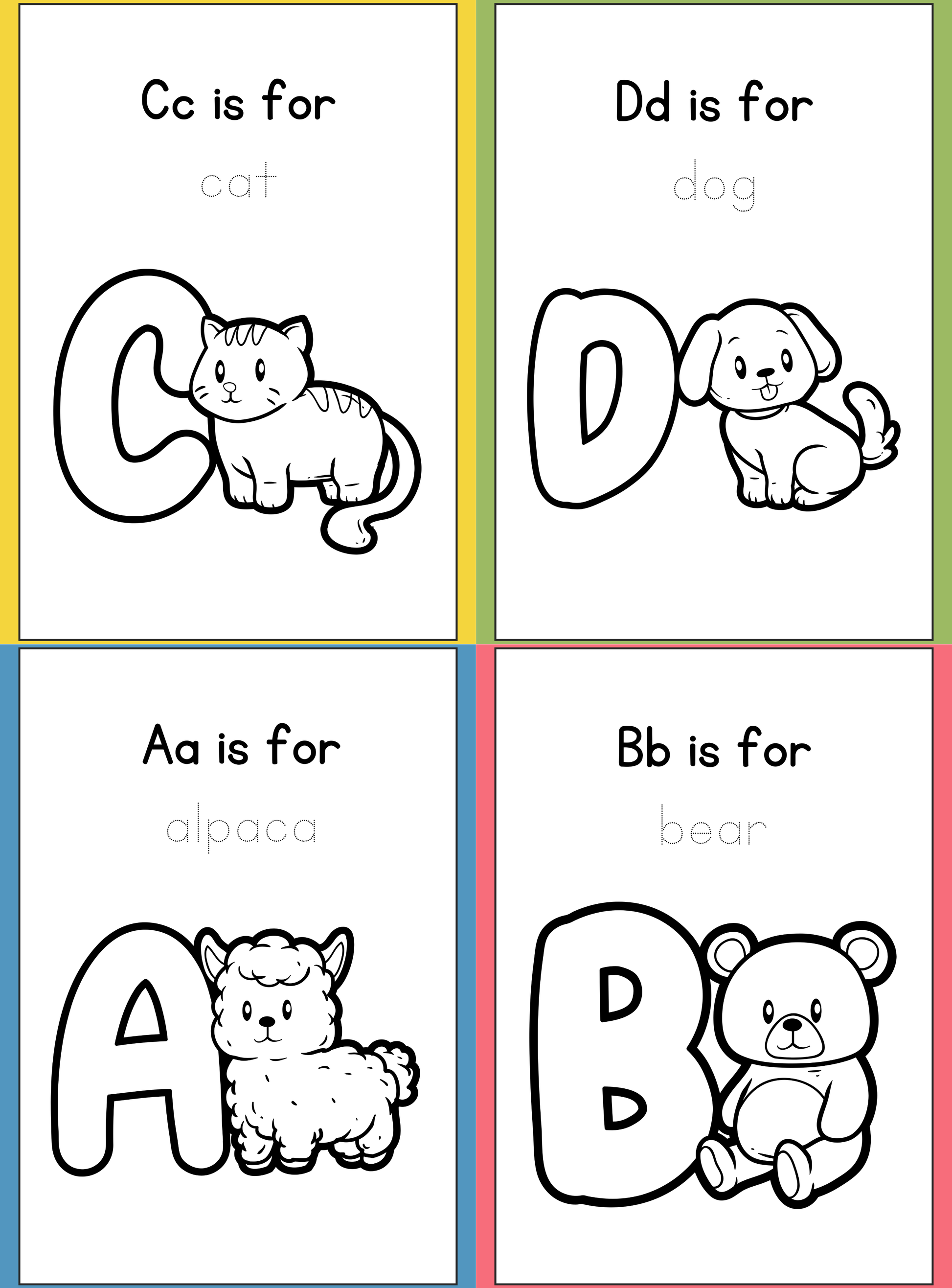 Alphabet Coloring Book | A-Z Animals Educational Workbook
