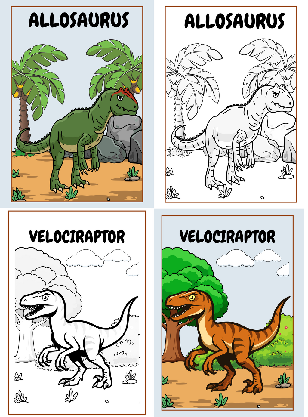 Dinosaur Coloring Book | English Educational Activity Book