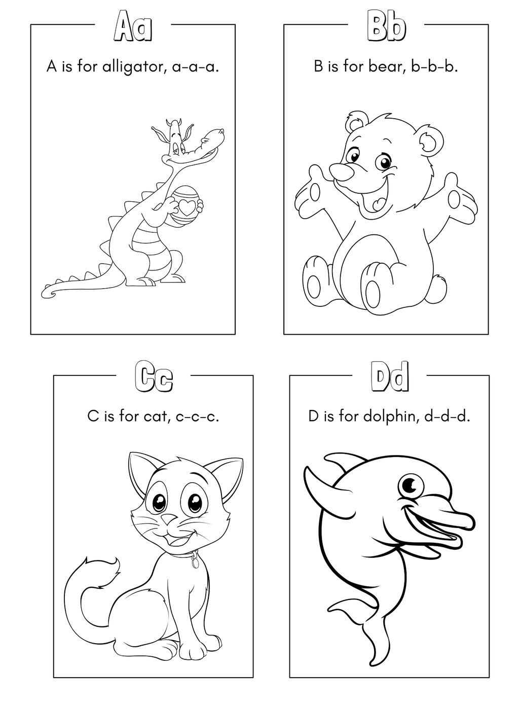 Animal Alphabet Coloring Book - English Edition
