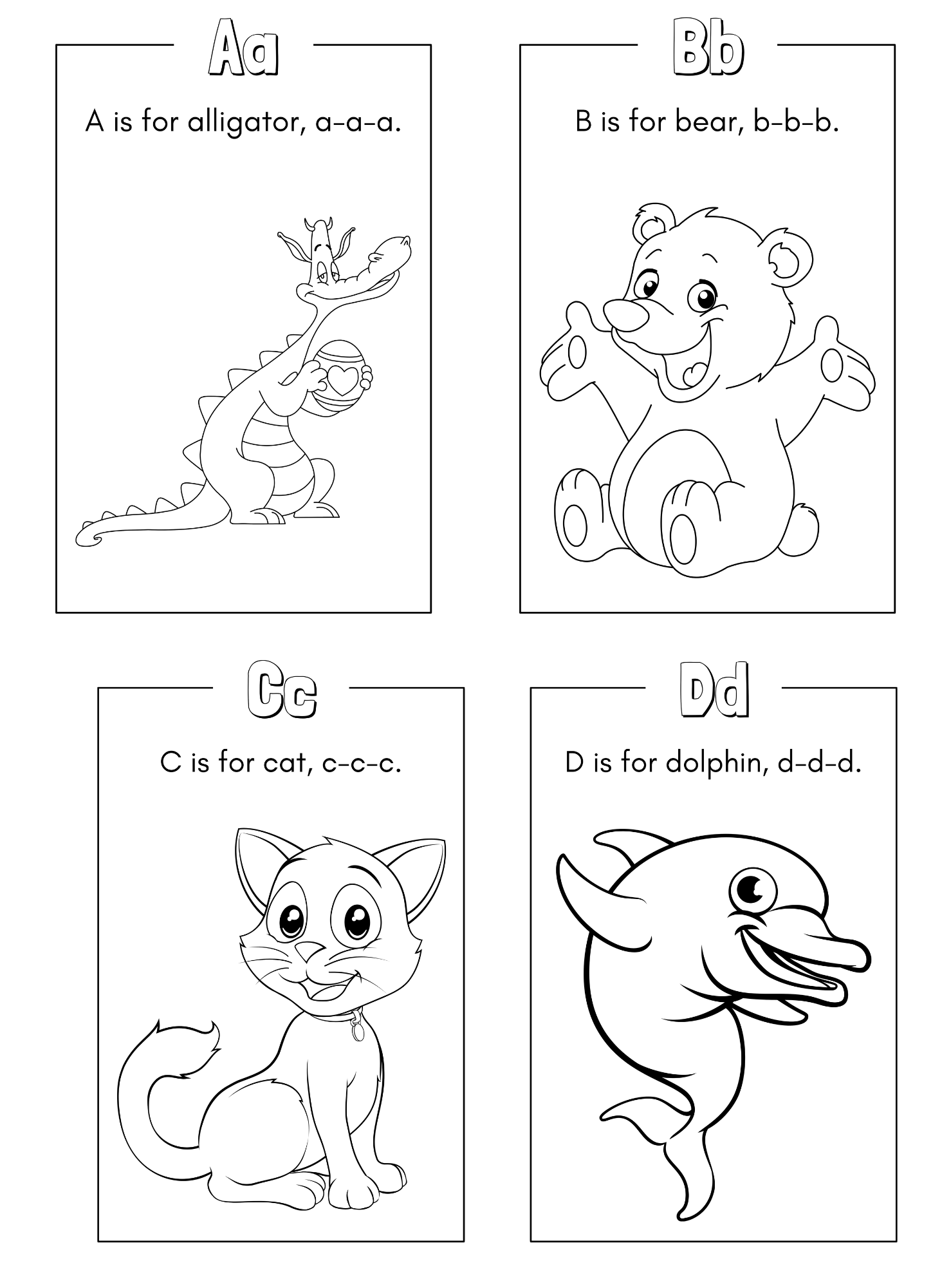 Animal Alphabet Coloring Book - English Edition