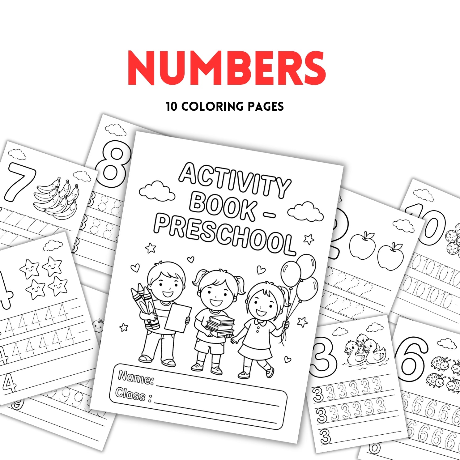 Preschool Numbers Tracing Worksheets | 20 Early Learning Activity Pages