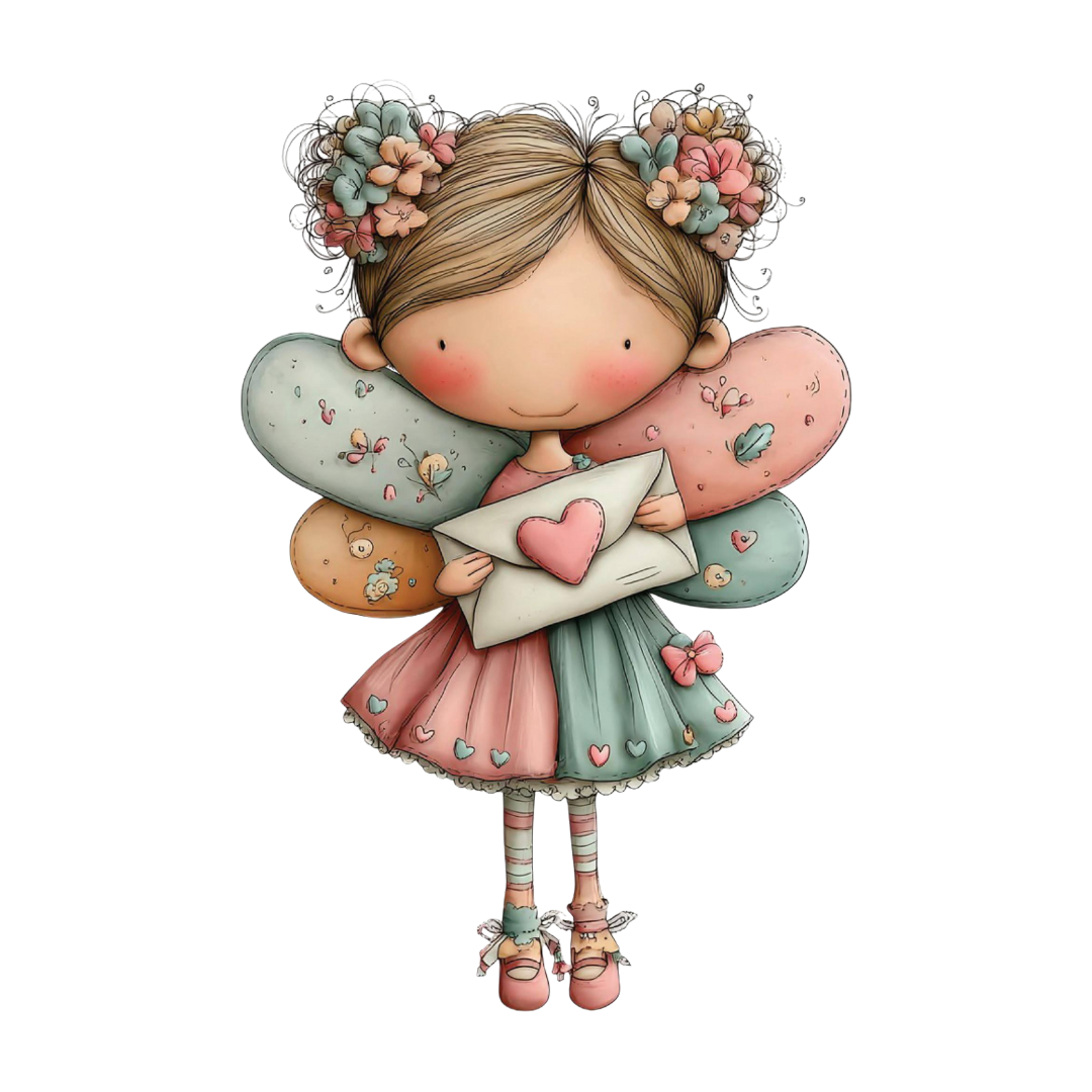 14 Cute Fairy Girl Clipart Bundle– Valentine Angel PNG, SVG & Printable PDF