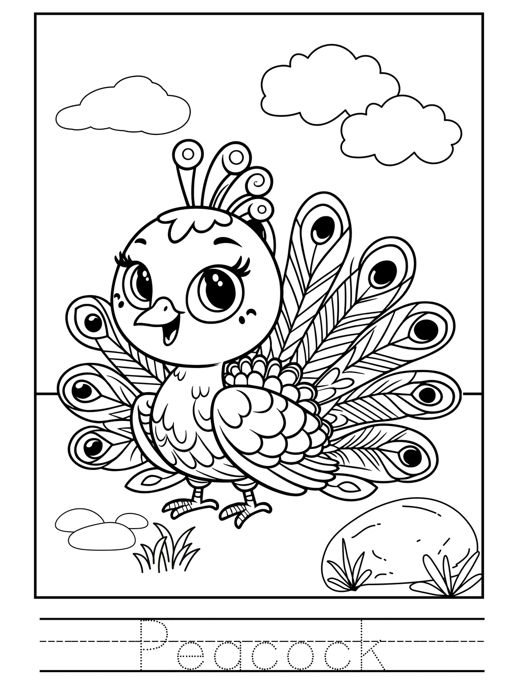 Animals Coloring & Tracing Booklet | English Educational Activity Book