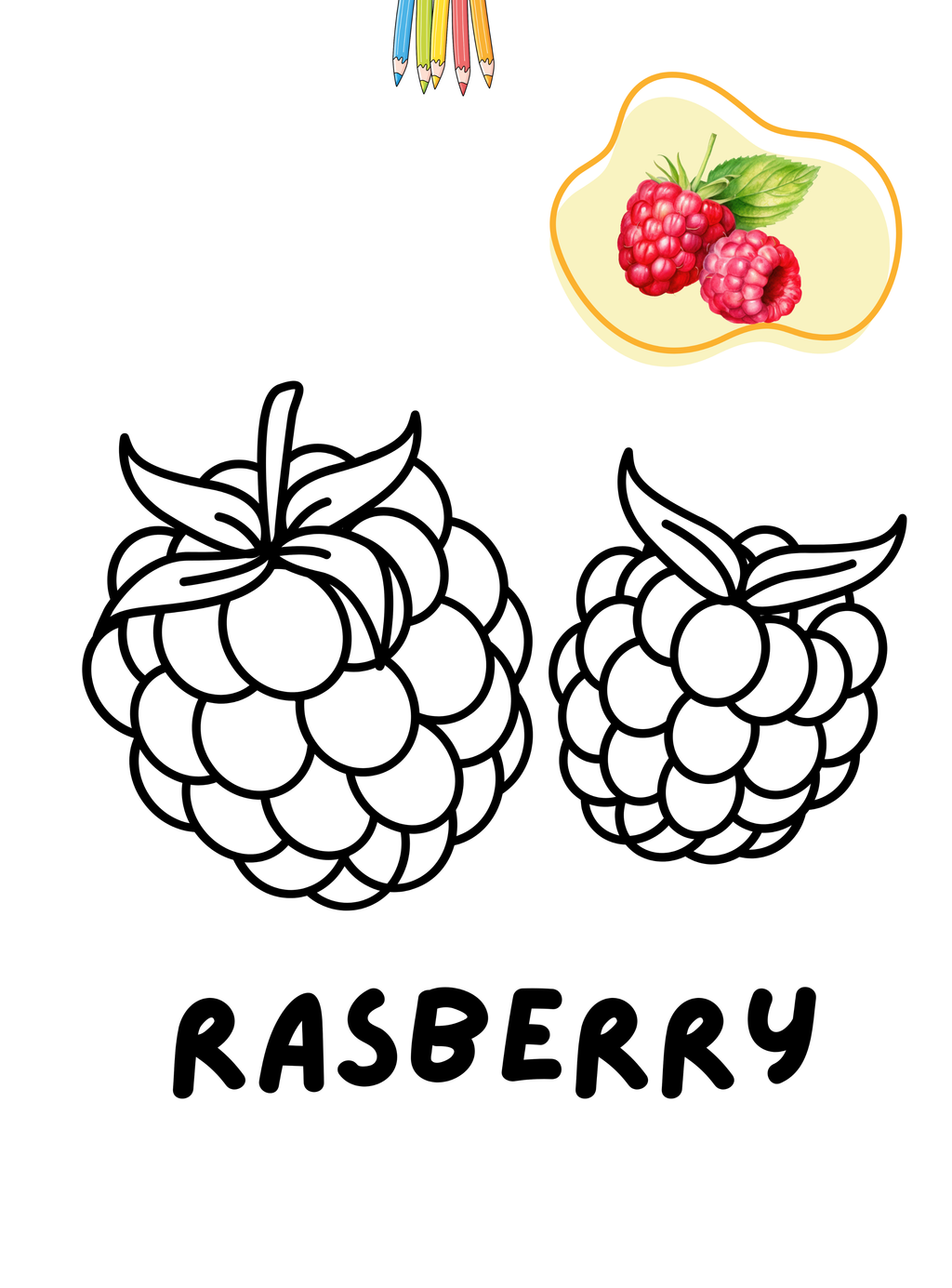 Fruit Series Coloring Book for Kids | English Educational Activity Book