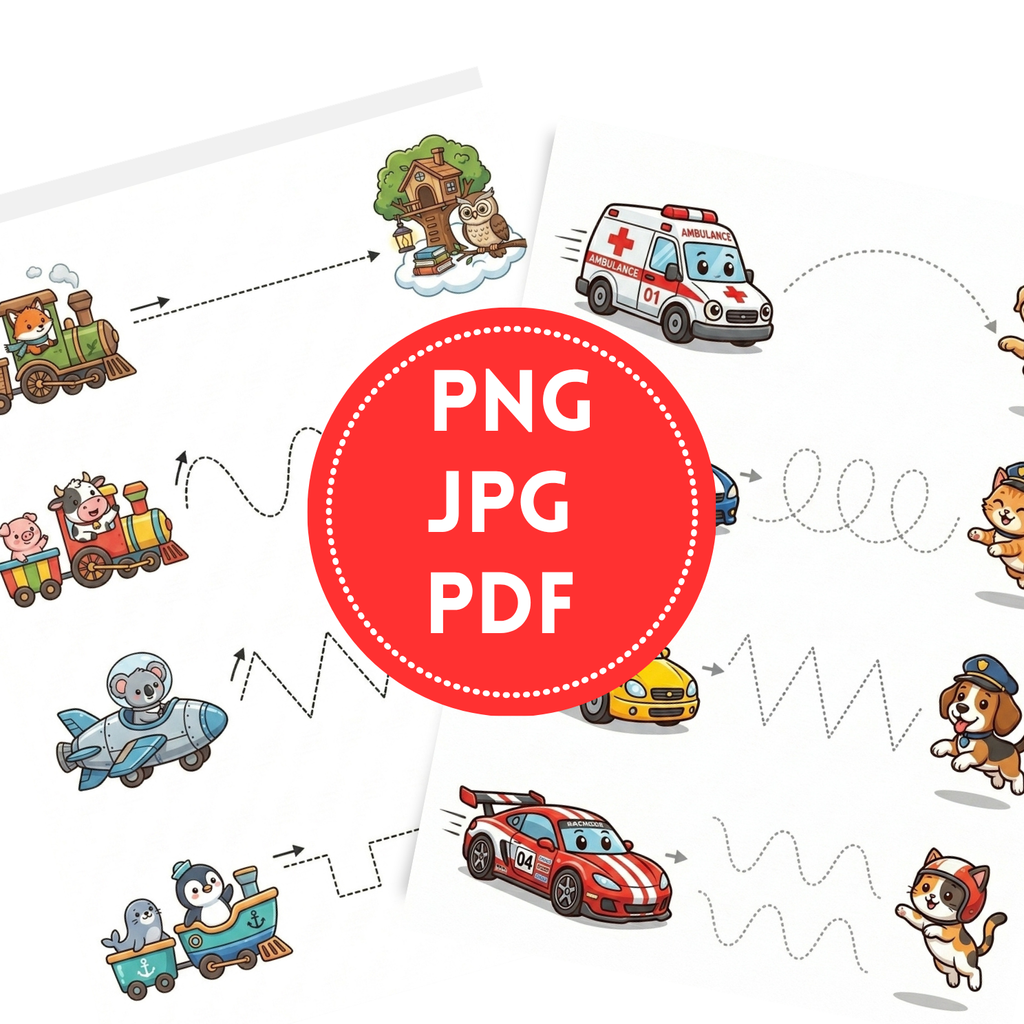 Arabic Tracing & Pre-Writing Activity Book | 20 Page Kids Line Practice