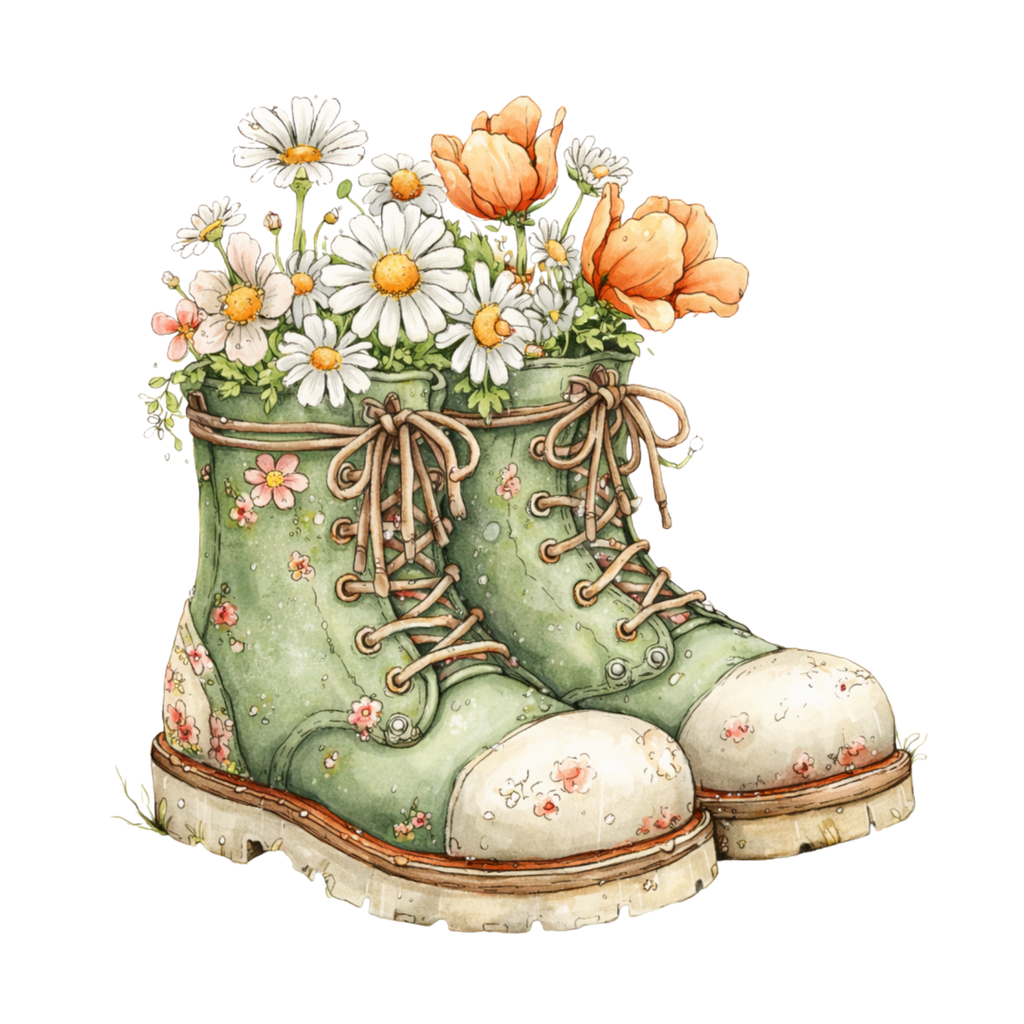Cliparts Printemps – 17 cottages fleuris & nature en aquarelle