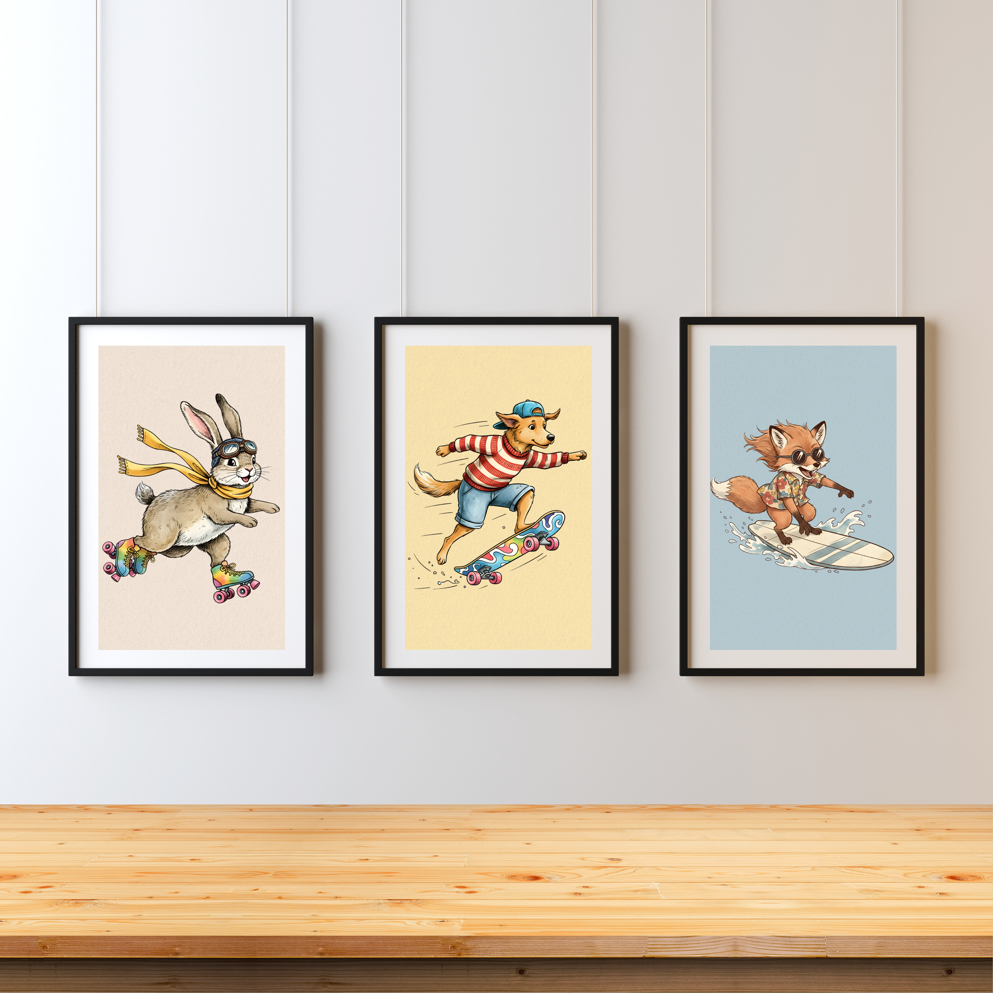 Fun Animal Wall Art – Printable PDF | Modern Digital Illustration