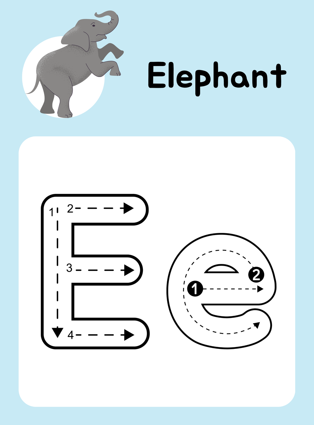 Animals A-Z Alphabet Tracing Cards | English Handwriting Practice Workbook