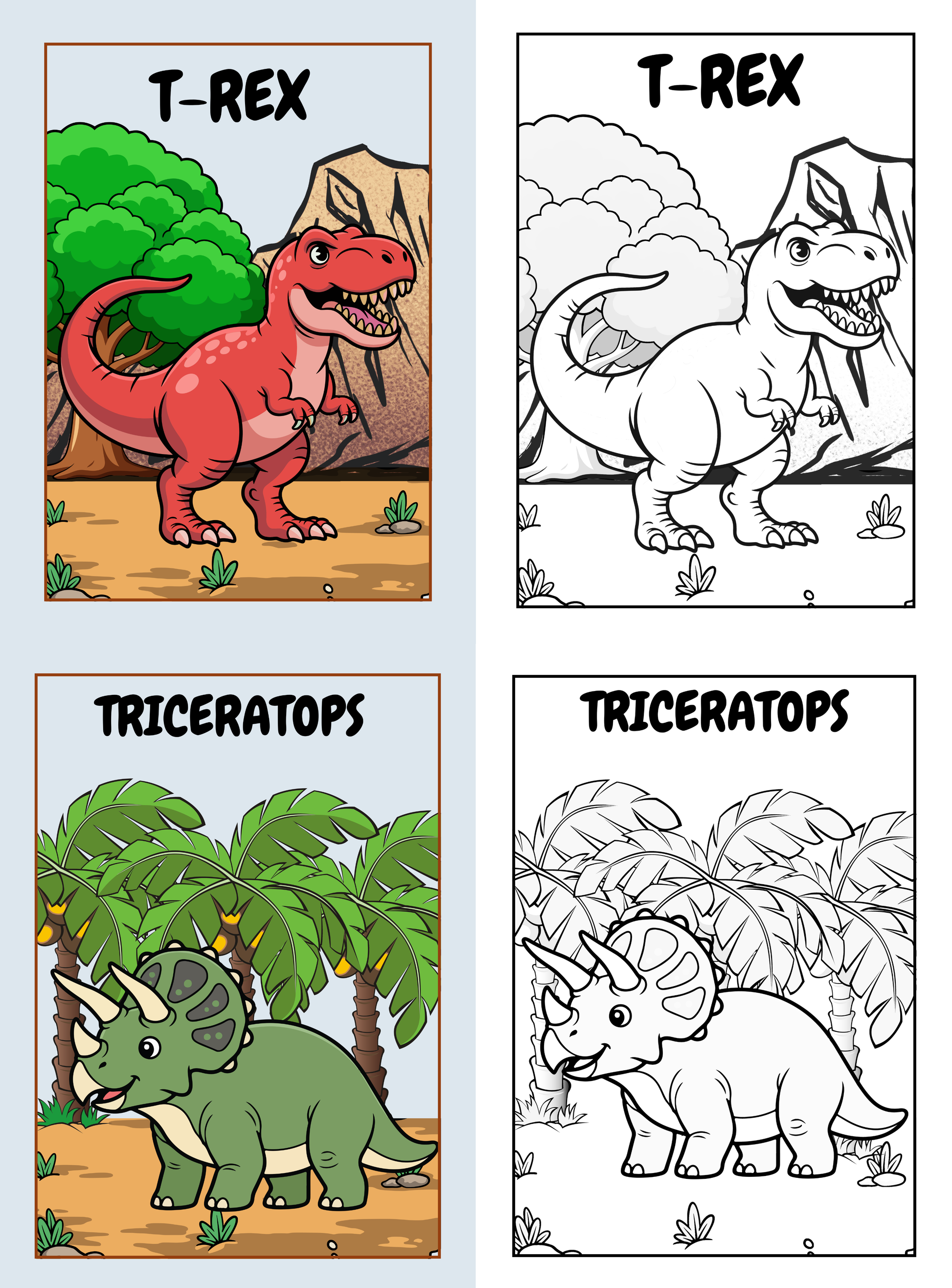 Dinosaur Coloring Book | English Educational Activity Book