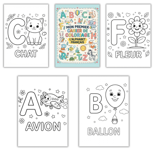 Mon Joli Livre de Coloriage de l'Alphabet  De A à Z