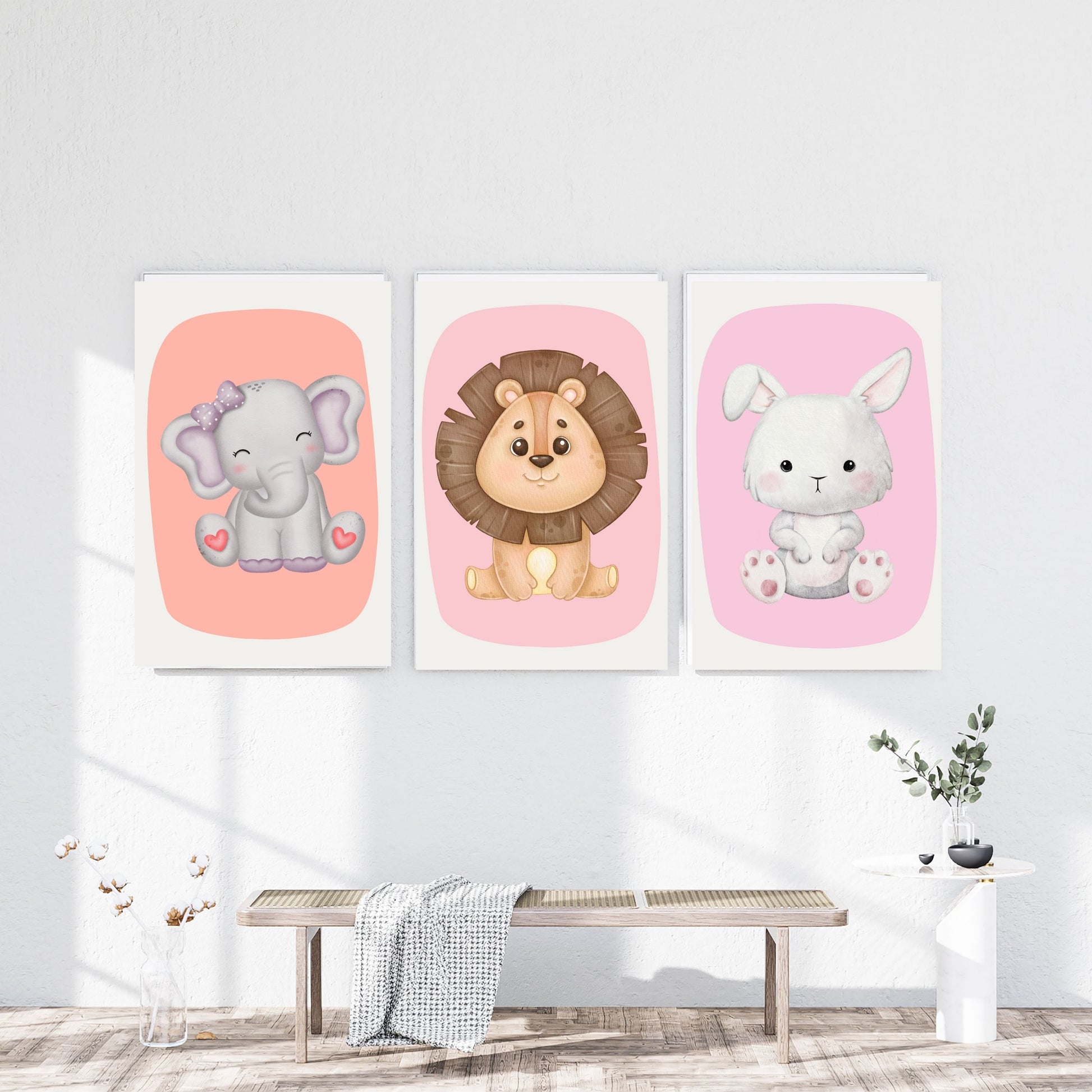 Kids Animal Wall Art Set – 10  Nursery Prints | Playroom Decor | Digital PNG 300 DPI