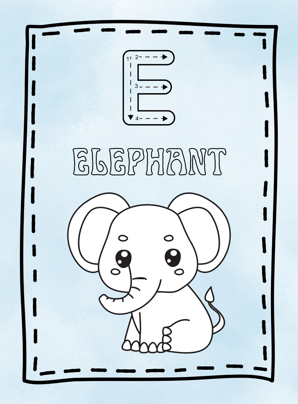 Alphabet Coloring Cute Animals Letter Tracing - English Edition