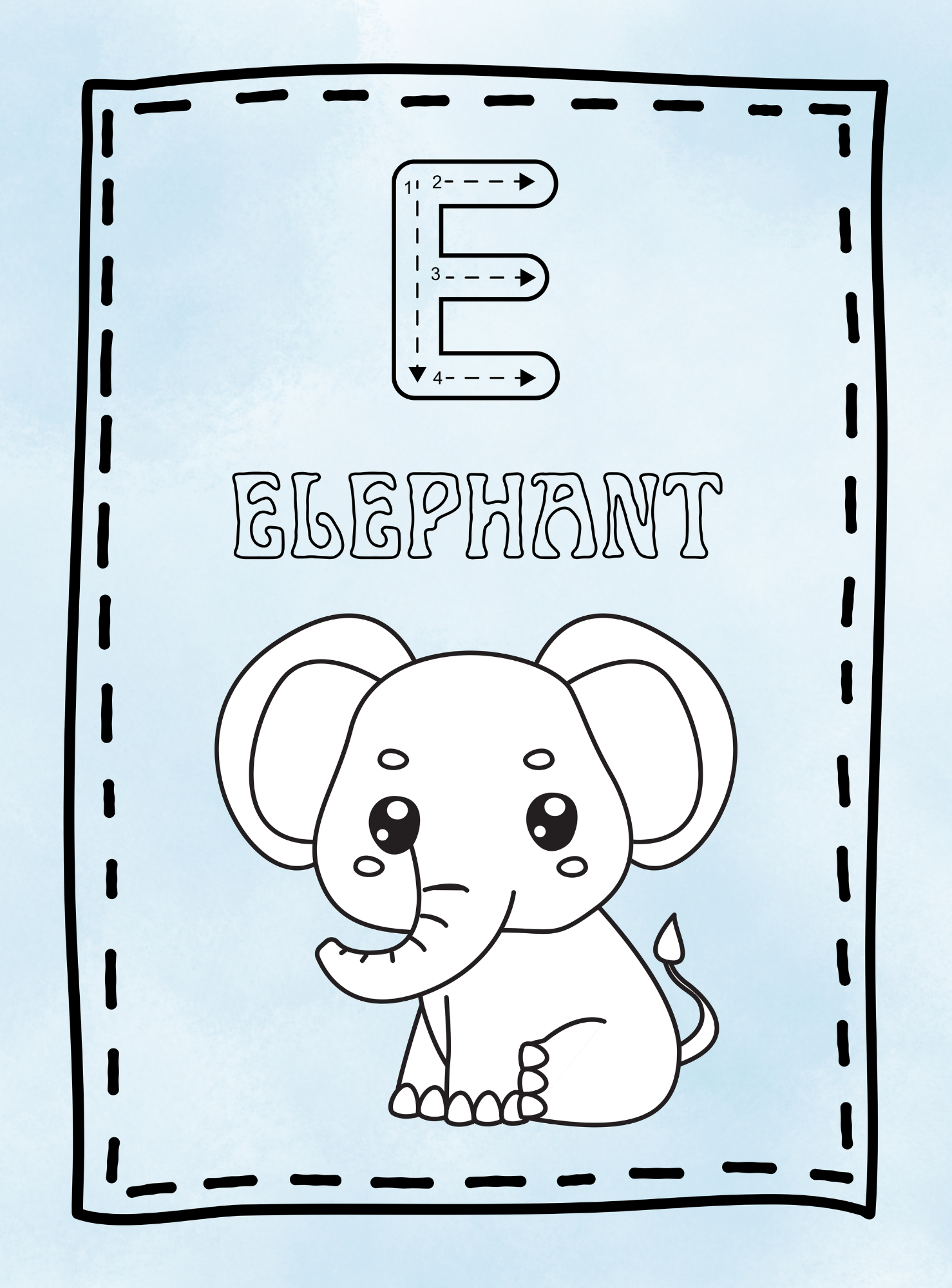 Alphabet Coloring Cute Animals Letter Tracing - English Edition