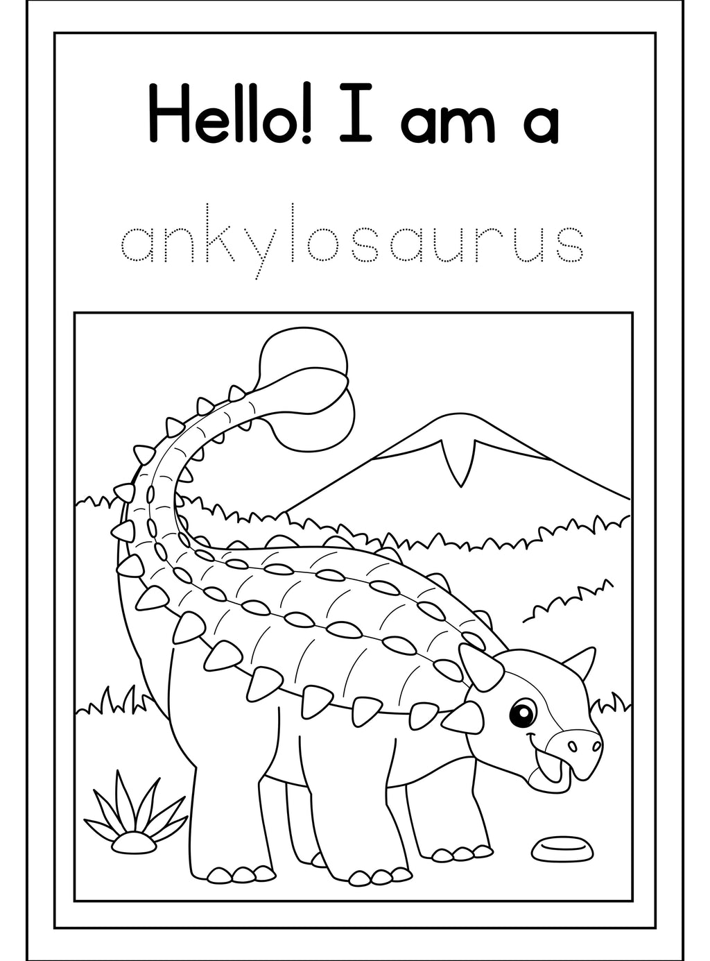 Dinosaur Coloring Book | English Educational Activity Book