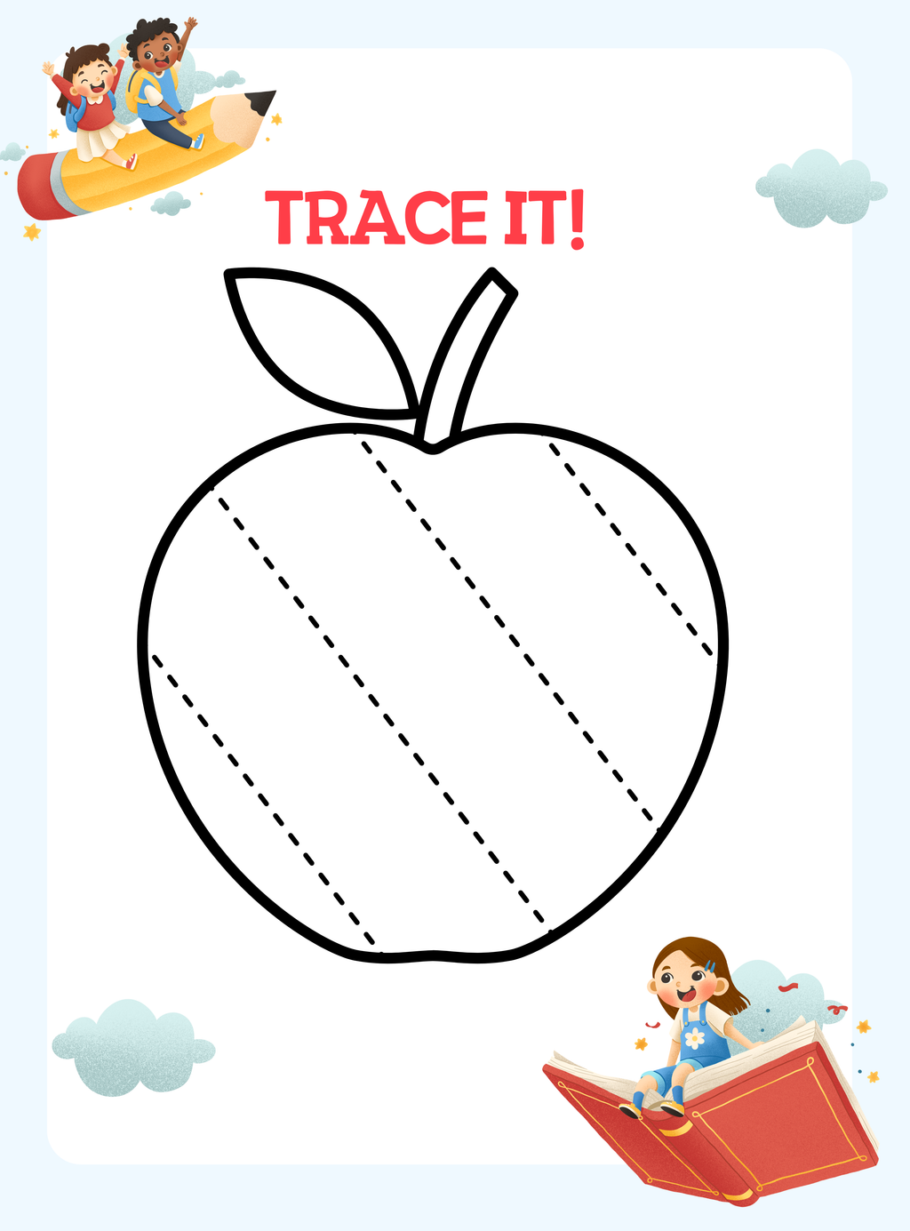 Handwriting Tracing | Fun Apple Tracing Book for Kids