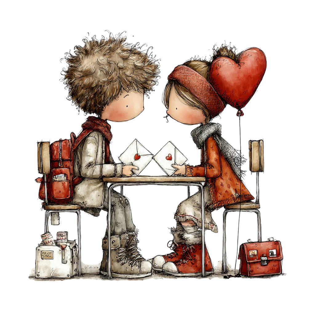 Sweet Childhood Romance Collection - 13 Premium Digital Illustrations for Sublimation & Crafts