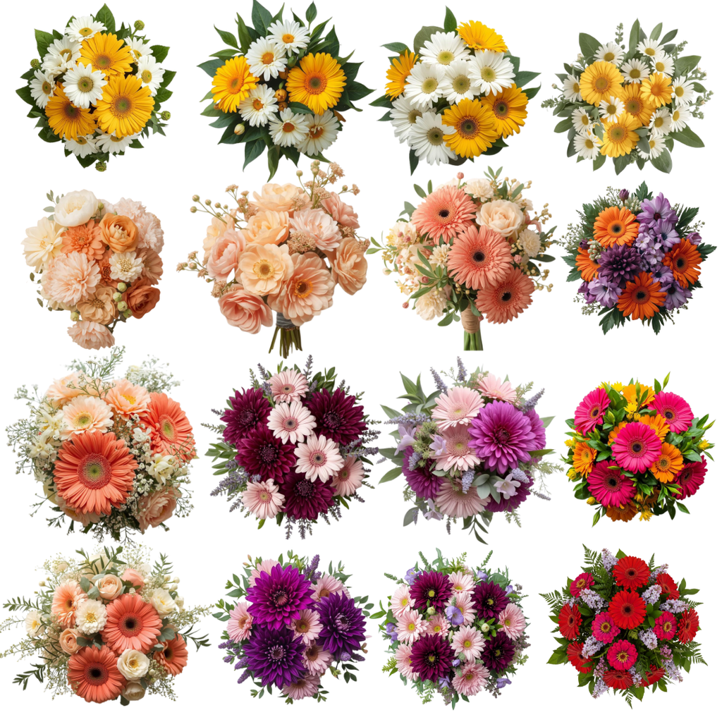 32 Elegant Floral Bouquet – Premium Digital Flower Clipart Set