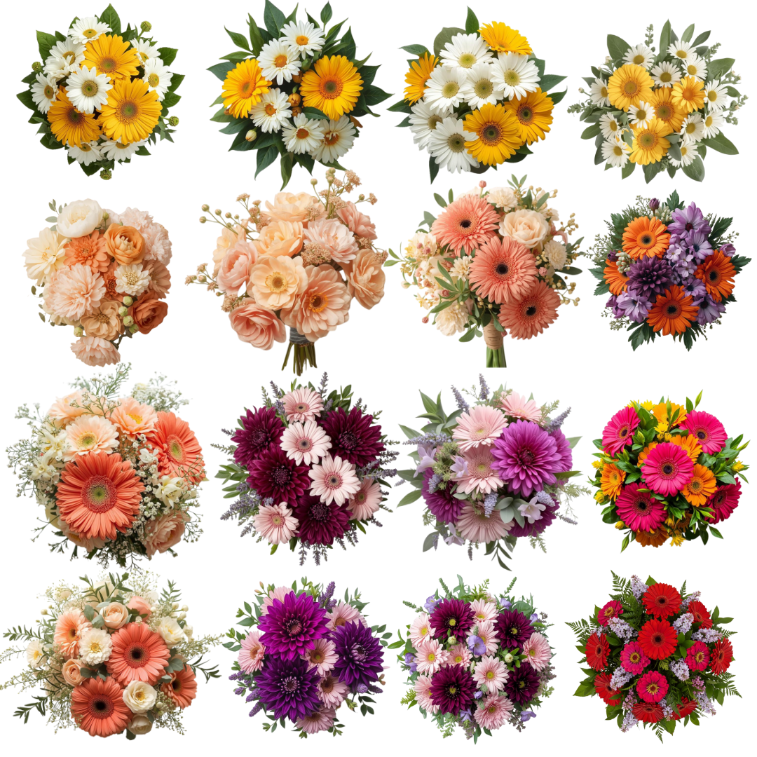 32 Elegant Floral Bouquet – Premium Digital Flower Clipart Set