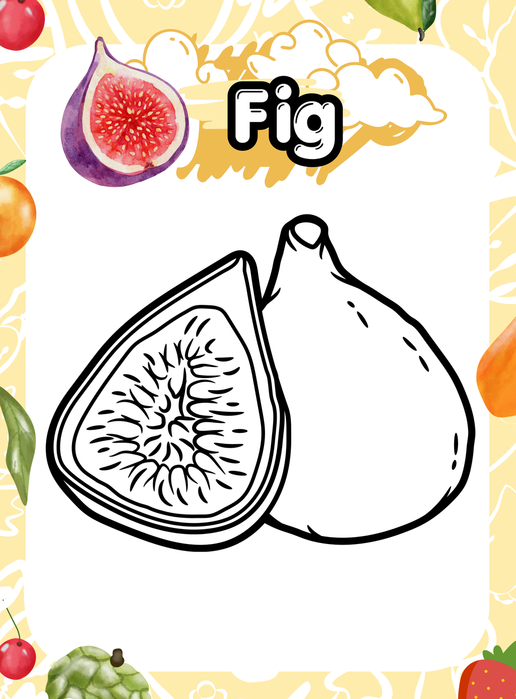 Fruit Series Coloring Book for Kids | English Educational Activity Book
