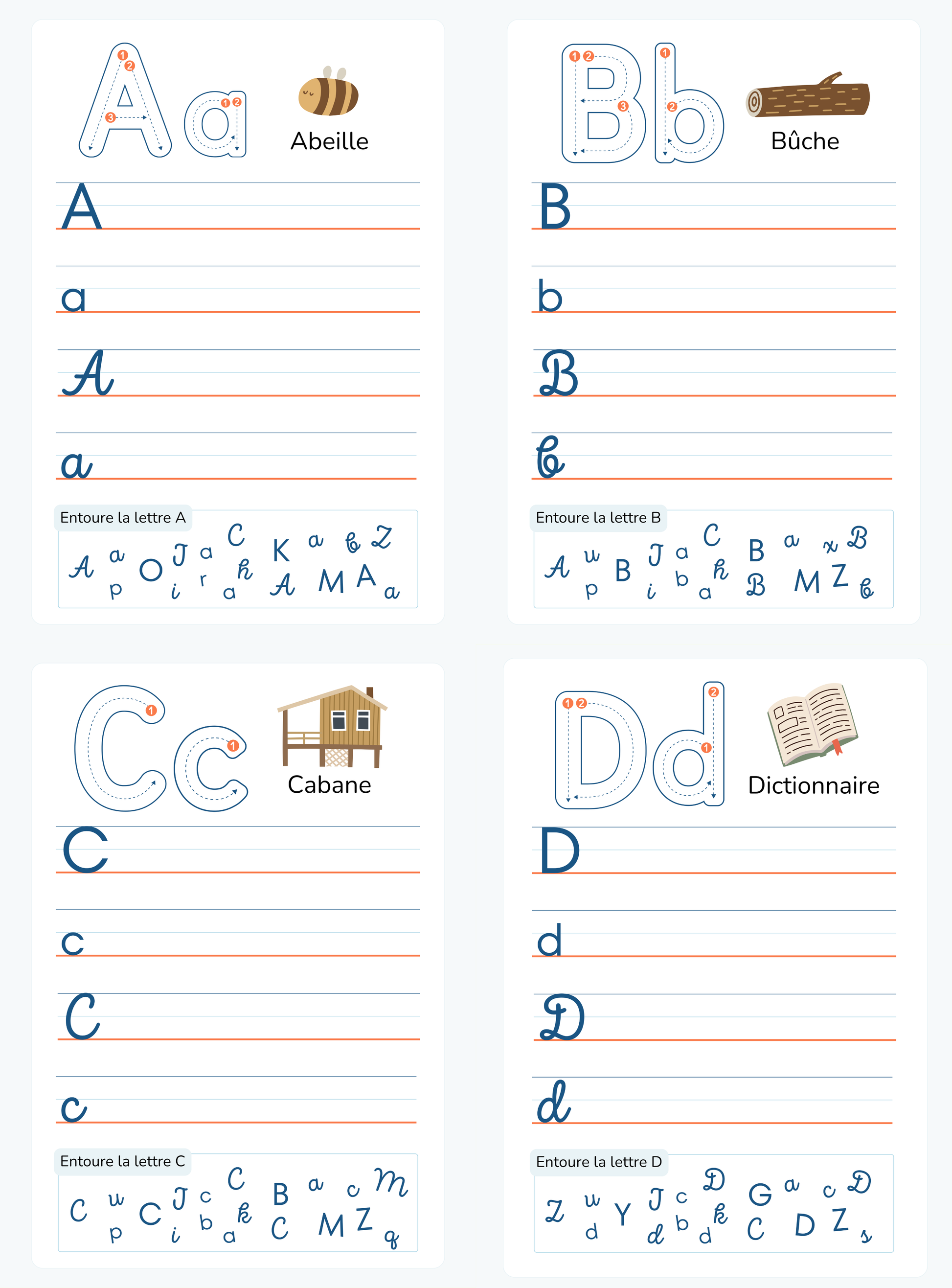 ABC Alphabet Tracing & Learning Workbook | French Educational Activity Book
