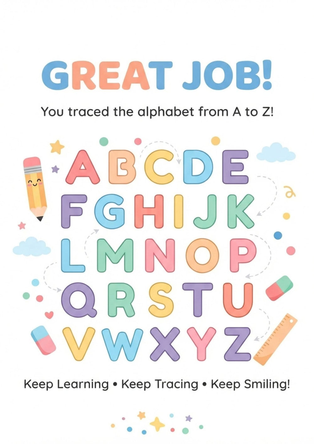Je Trace &amp; Je Colorie l’Alphabet – Apprends à Écrire de A à Z : – page 25