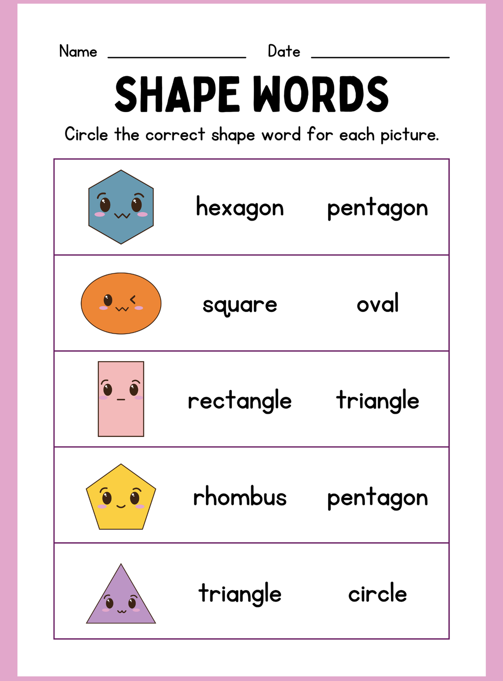 2D Shapes Workbook - English Edition