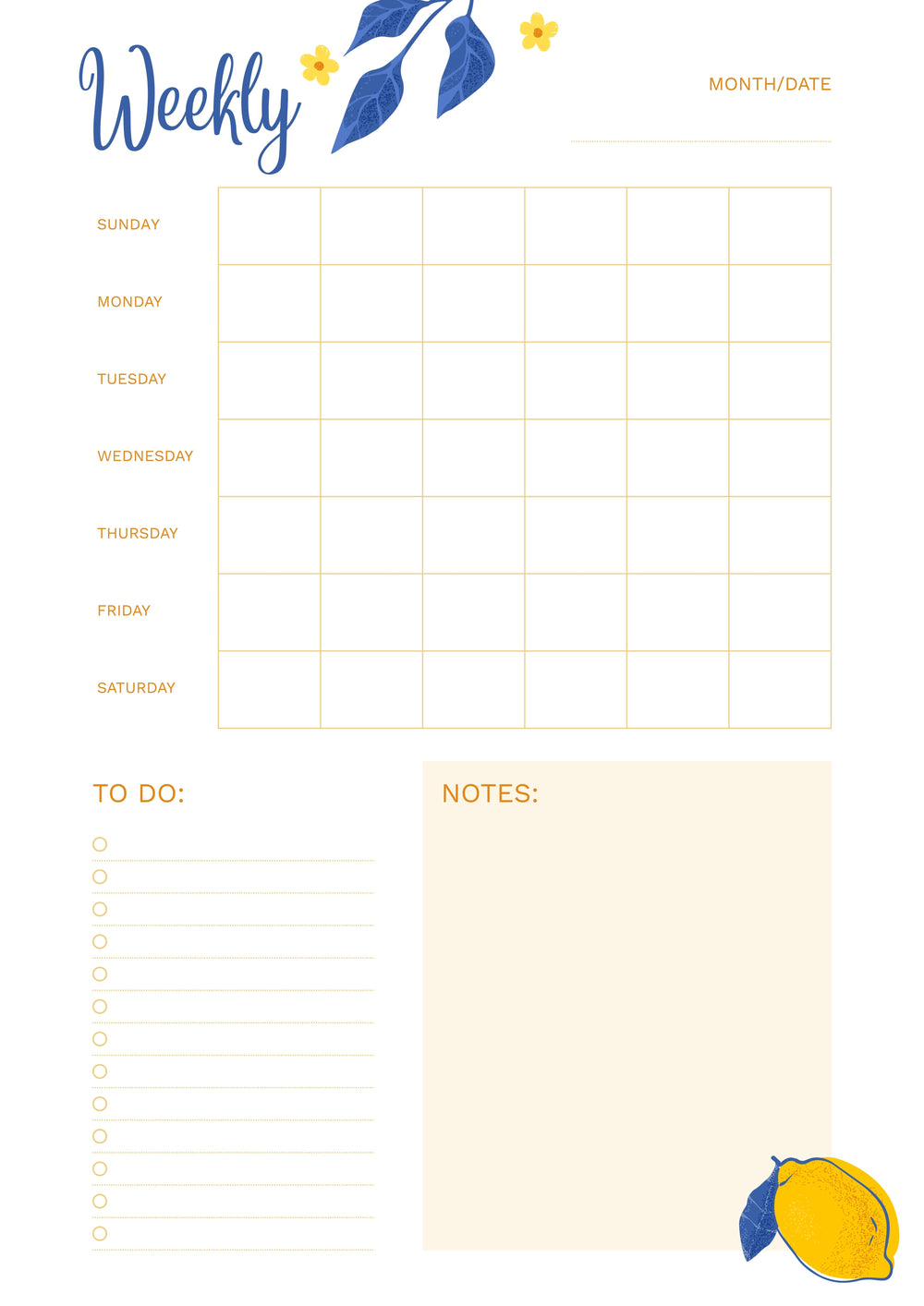 Lemon Sunshine Journal – Carnet de Notes Jaune Citron, Chic &amp; Esthétique – page 14