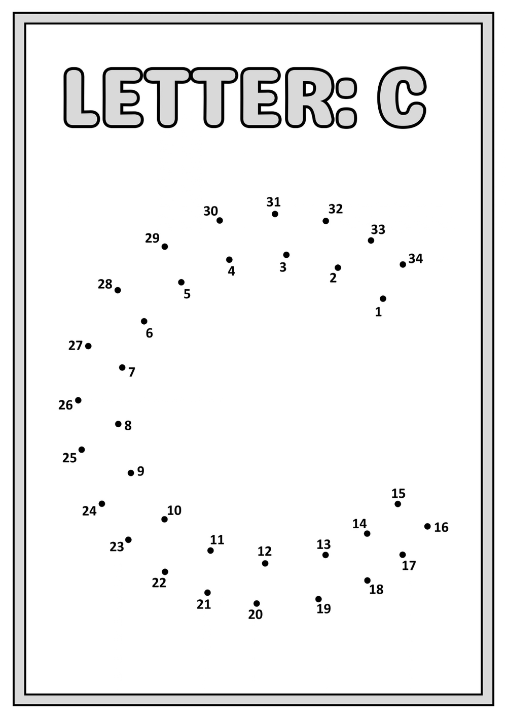 Relier les points – écrire les lettres majuscules – page 12