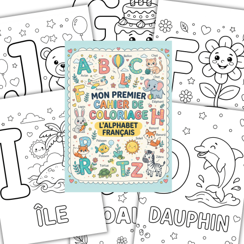 Mon Joli Livre de Coloriage de l'Alphabet  De A à Z